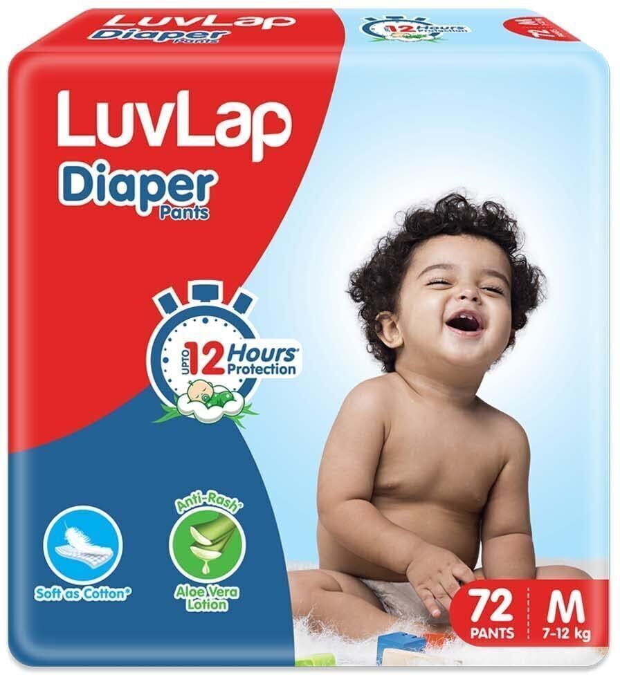 Diaper Pants Medium (MD) 7 to 12Kg, 72 Count, Baby Diaper Pants, with Aloe Vera Lotion for rash protection, with upto 12 Hour protection - M-image-15