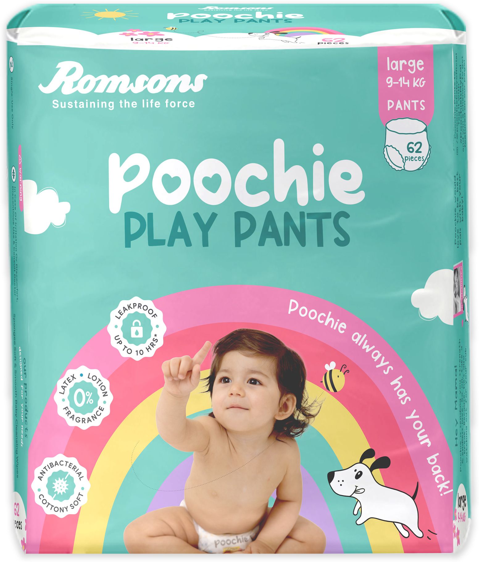 Poochie Play Baby Diaper Pants| 9-14 Kg | Wetness Indicator | Cottony Soft - L-image-39