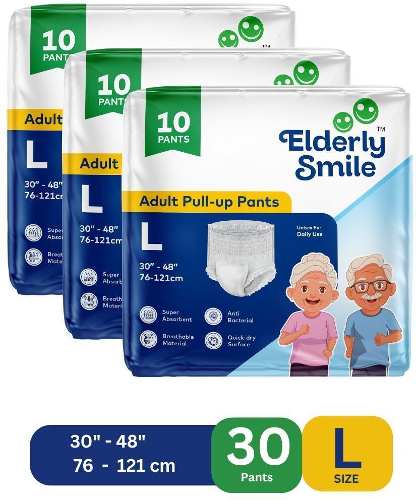 Super Absorbent Premium Pull Up Pants | Waist Size (30"-48") | Pack of 3 Adult Diapers - L