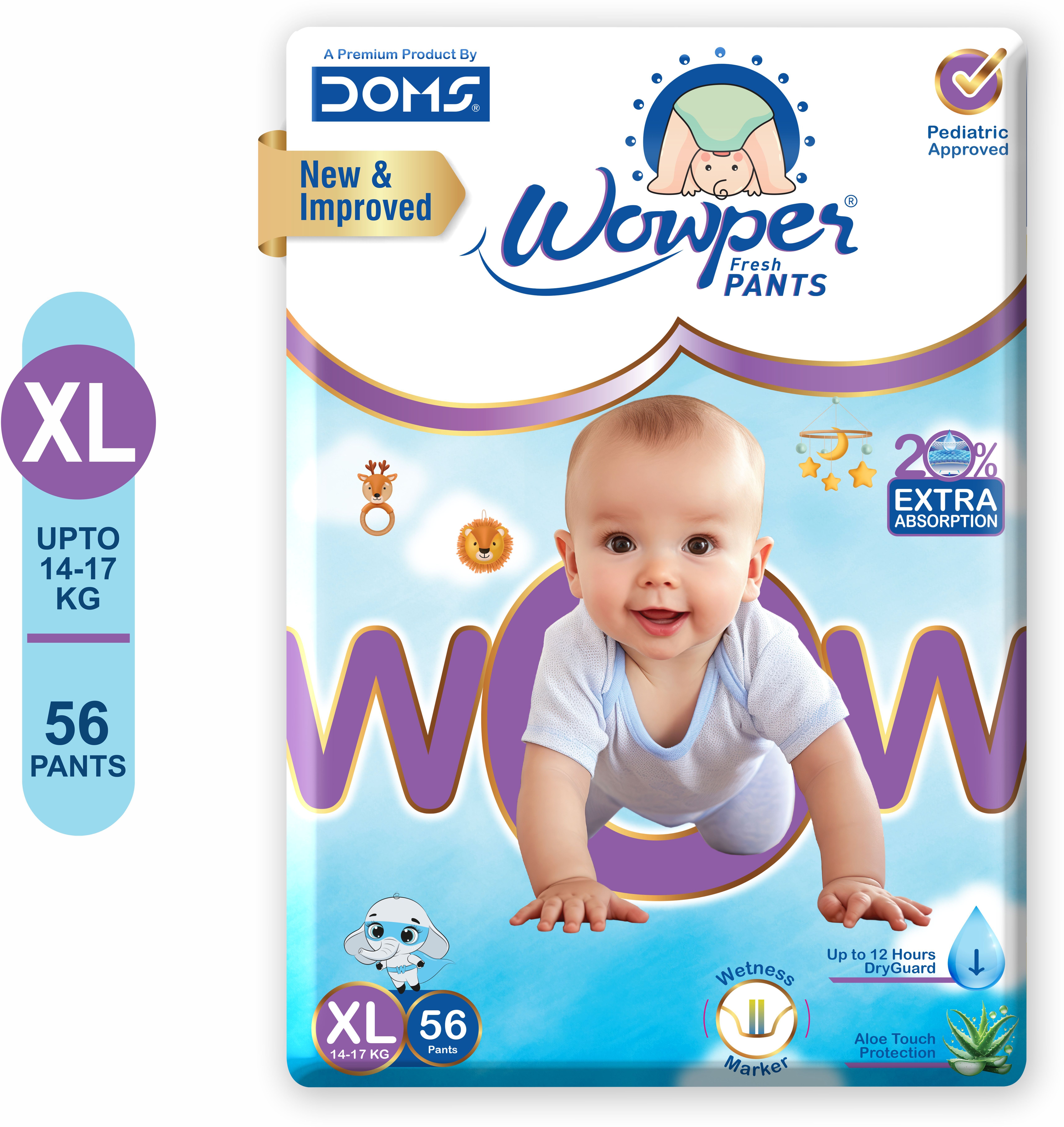 wowper Fresh Baby Diaper Pants By DOMS | Size XL | 14-17 Kgs Baby | XL - XL-picture-28