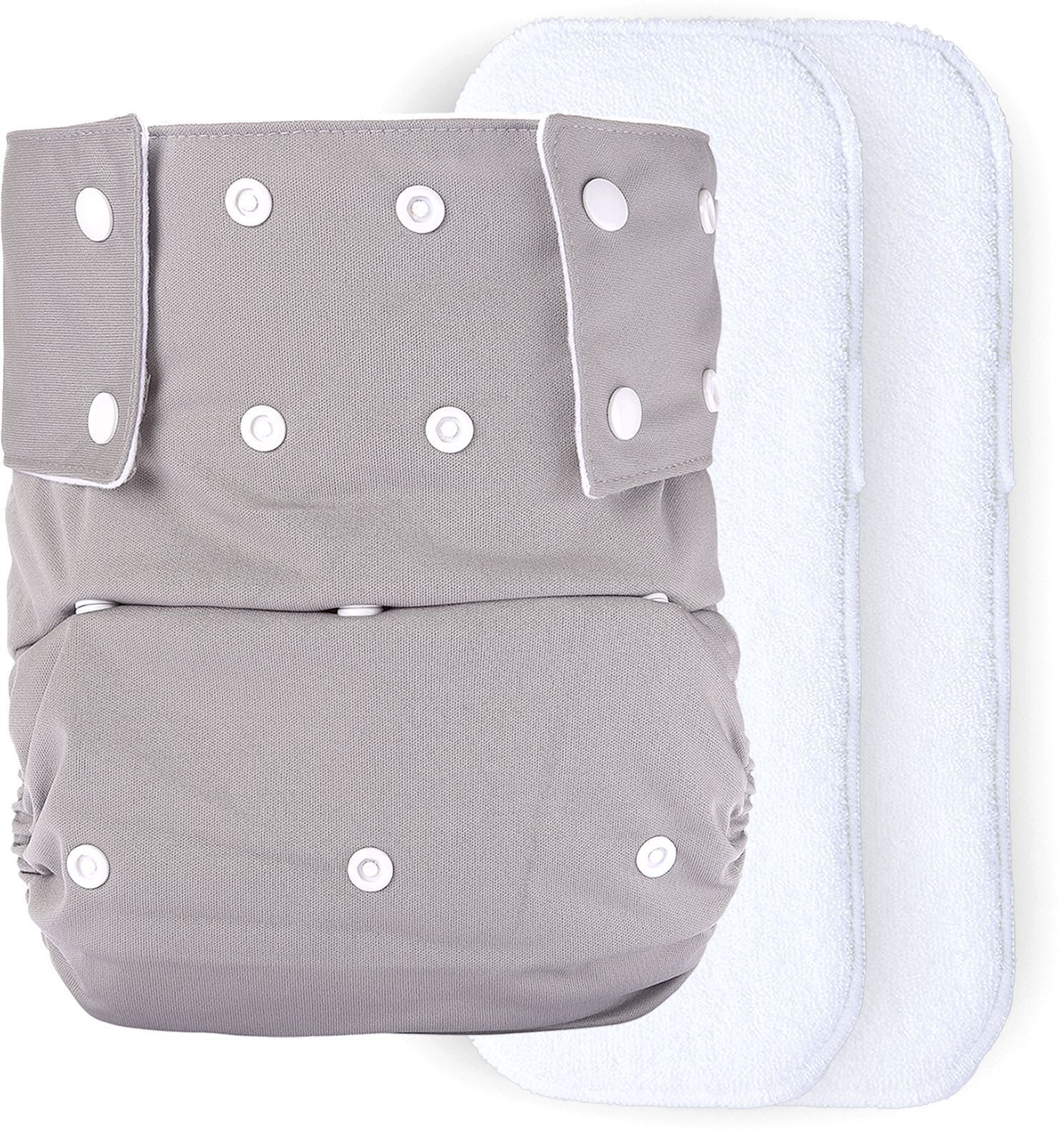 bumberry Adult Cloth Diaper "SML" (Waist Size 28-36 inch) + 2 Wet Free Inserts (Grey) Adult Diapers - M - L-picture-12