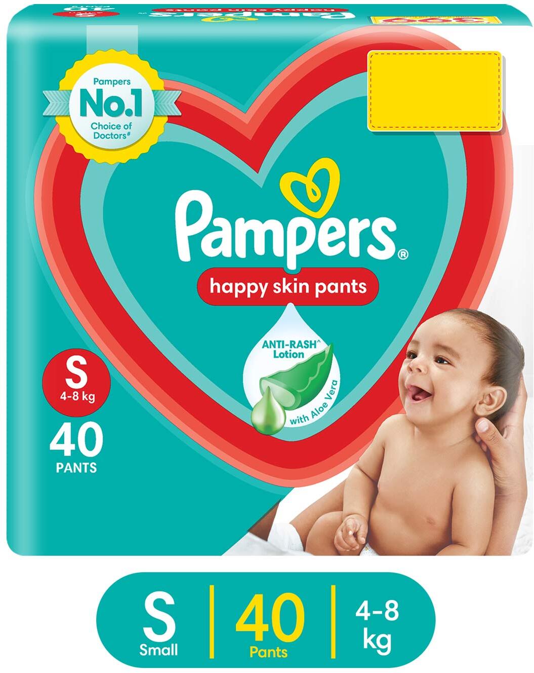 Pampers Happy Skin Pants, With Anti Rash Lotion - Value Pack - S