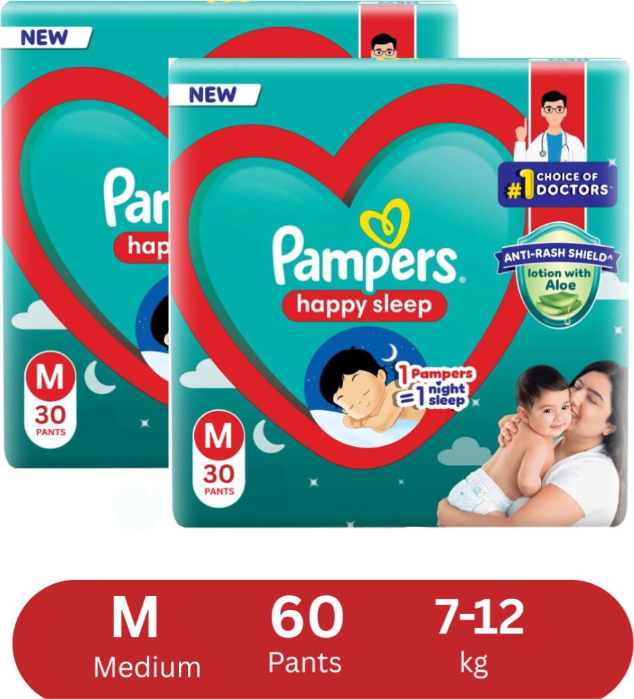 pampers Happy Skin Pants, With Anti Rash Lotion - Value Packs - M-picture-34
