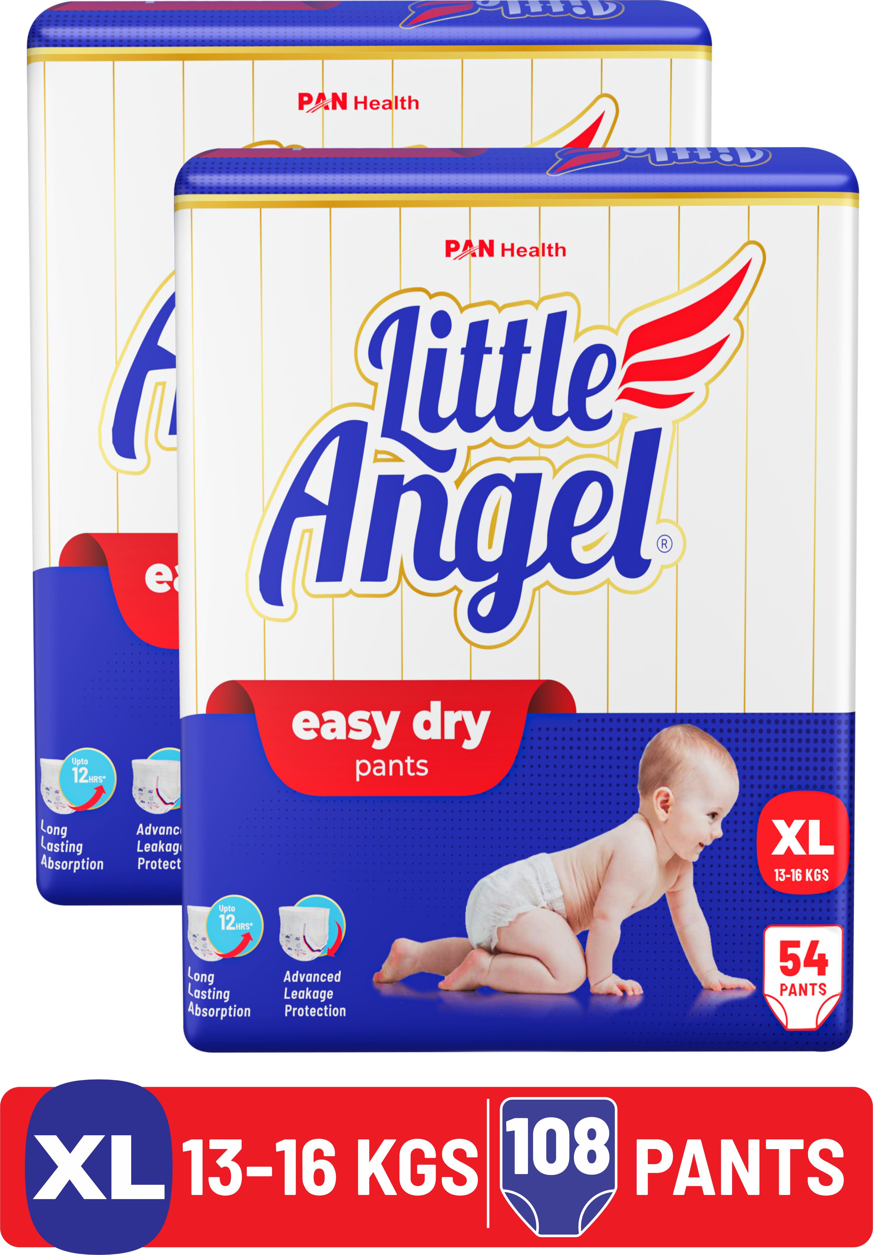 Easy Dry Diaper Pants with 12 hrs absorption 54 Count/Pack,Pack of 2,13-16 Kgs - XL-image-28