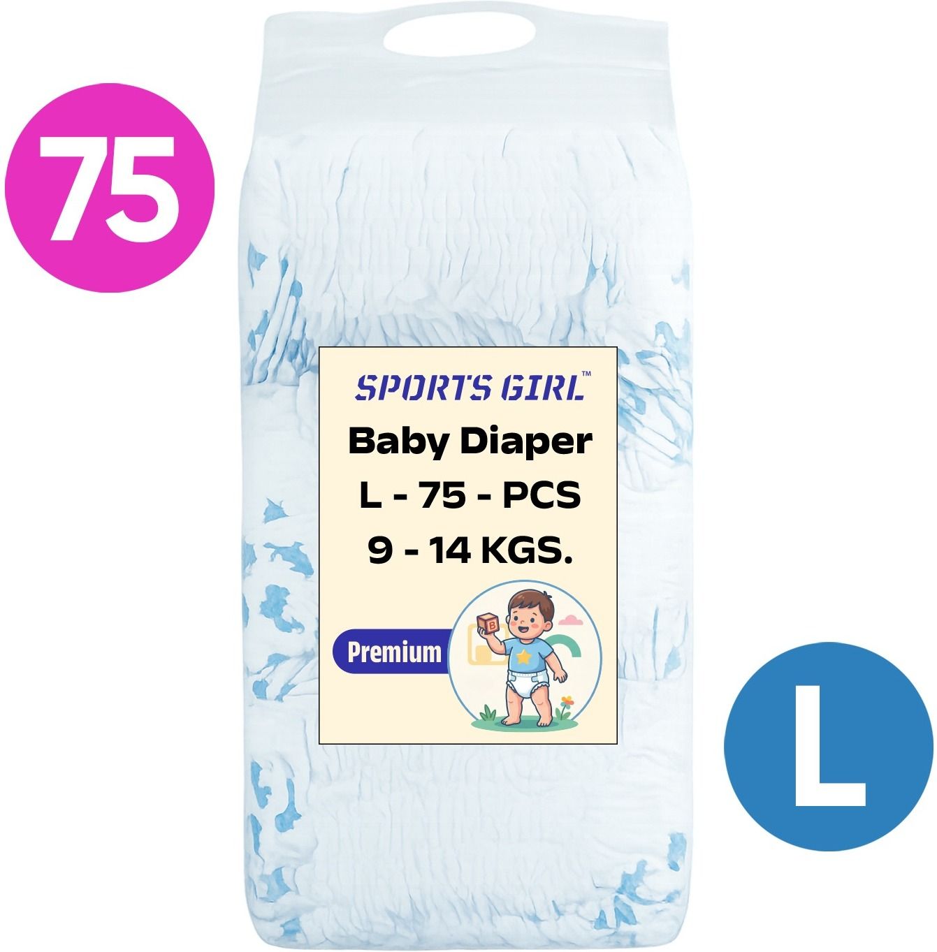 I L SIZE I 9 to 14 Kg Cottony Soft Baby Diaper Pants Up to 12 Hours Protection Pant Diapers - L-image-6