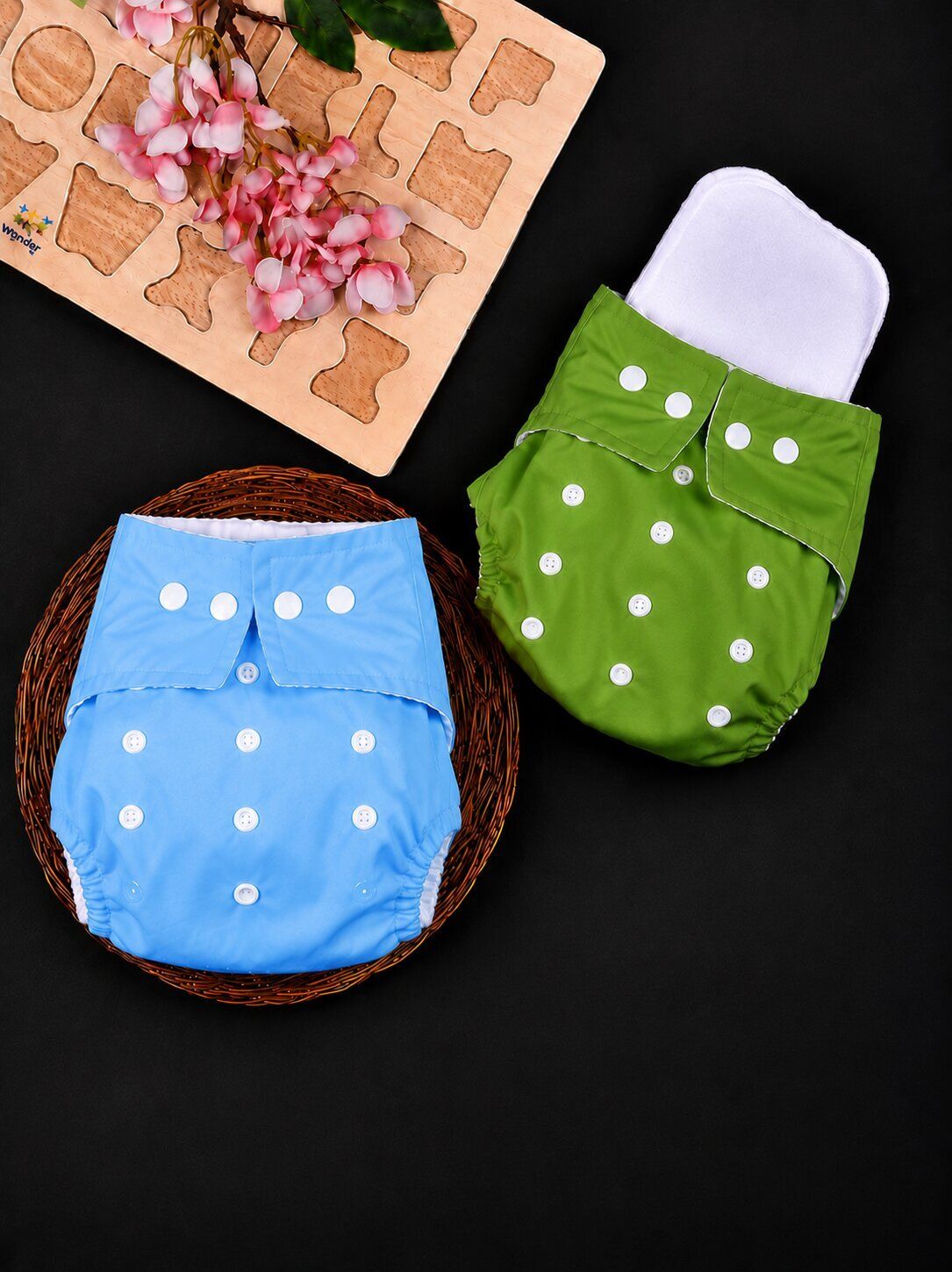 Reusable Cloth Diapers Pack of 2, Sky Blue & Green Comfort-image-14