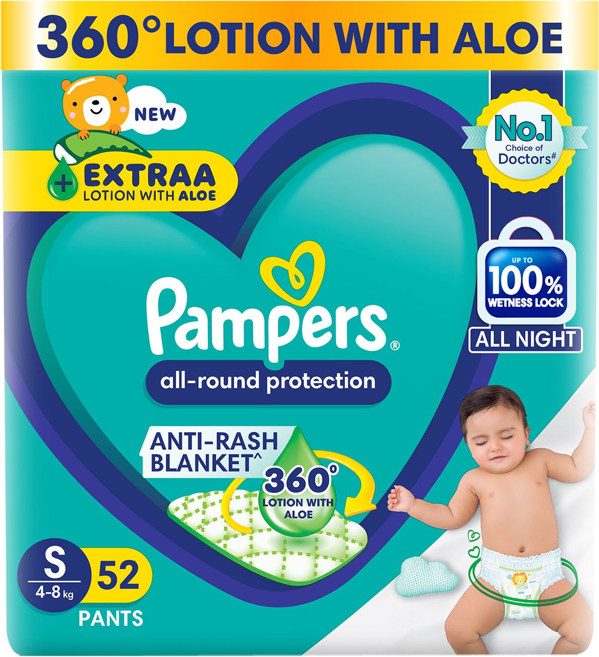 All Round Protection Diaper Pants, Anti Rash Blanket, Lotion with Aloe - S