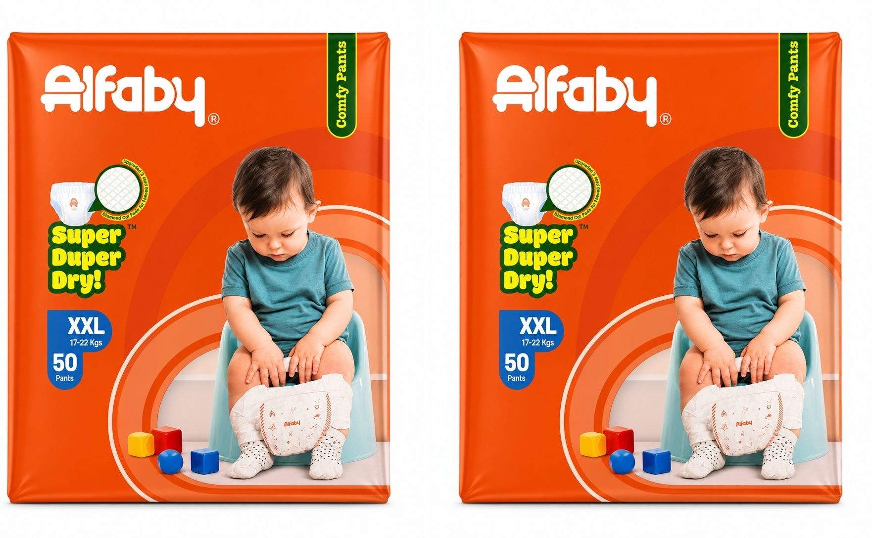 Super Duper Dry Baby Pants - Double Extra Large (50 Pieces) - (Pack of 2) Pant Diapers - XXL-image-41