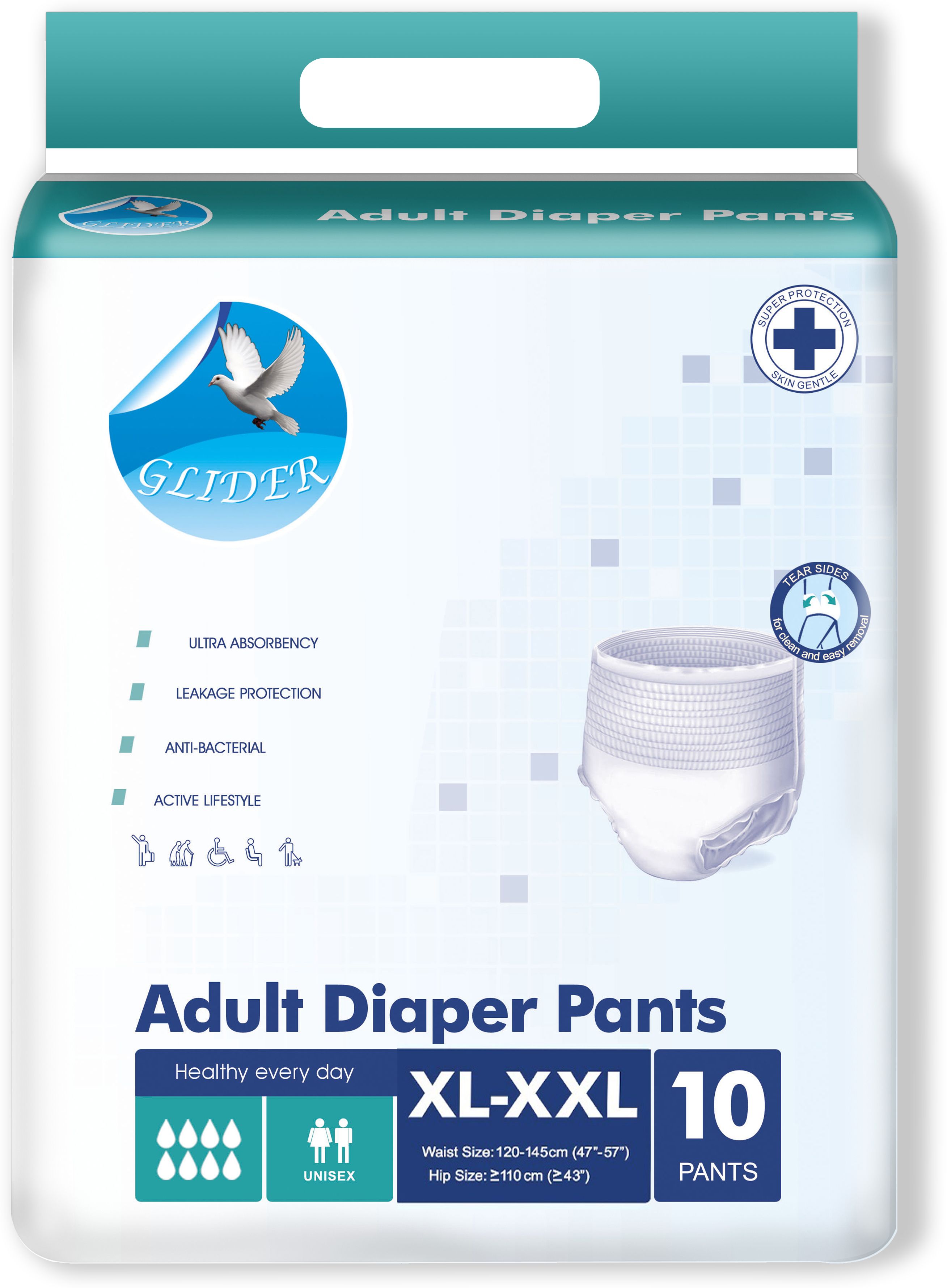 Adult Diaper Pants XL-XXL ,SUPERIOR ABSORBENCY-120-145 cm,47 - 57 inch(10 Count) Adult Diapers - XXL-image-5