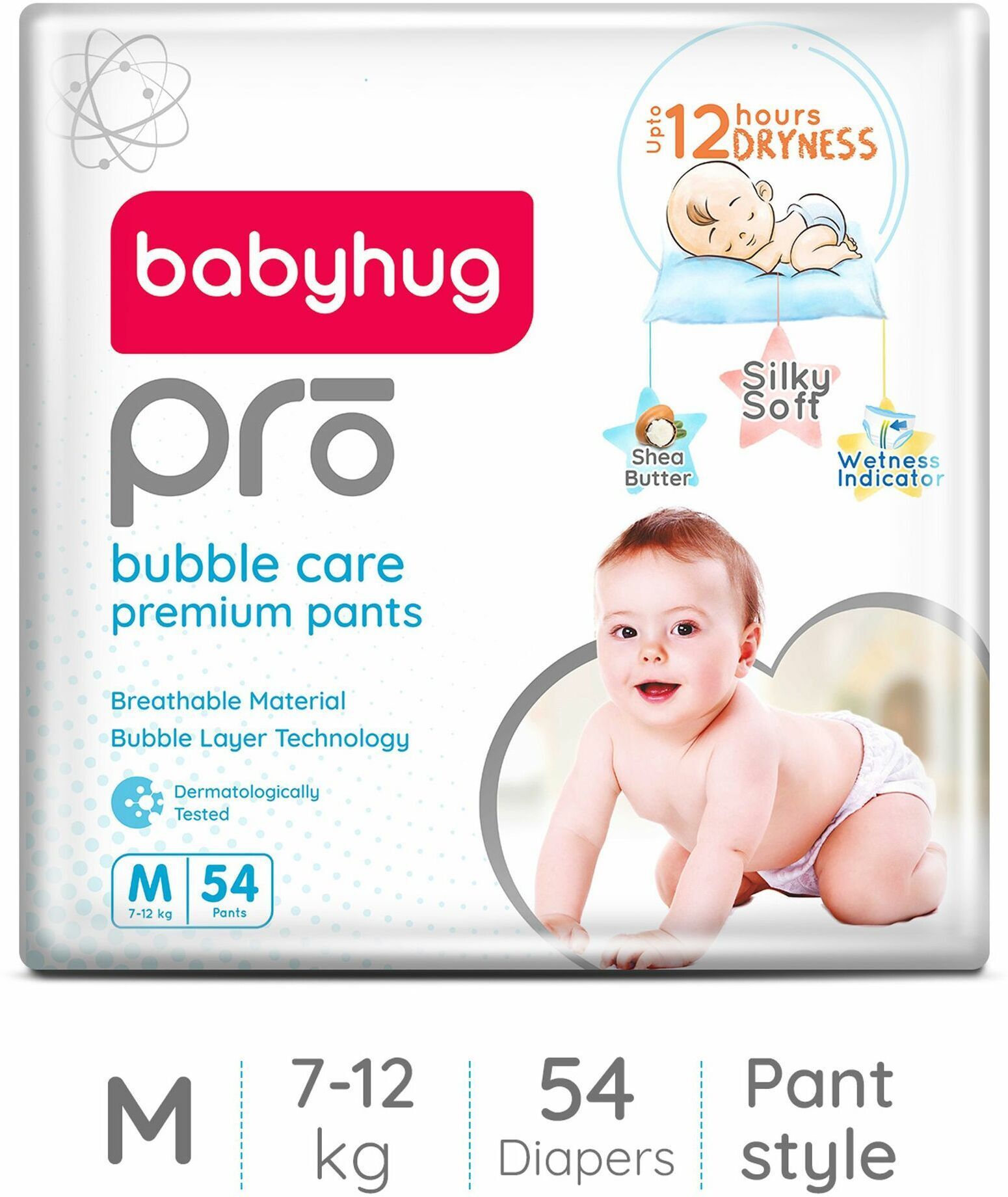 Pro Bubble Care Premium Pant Style Diaper Medium - 54 Pieces - M-image-1