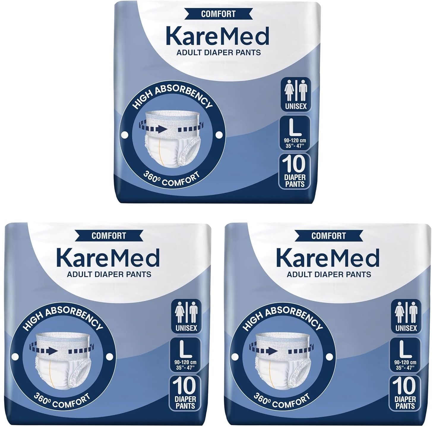 Comfort Pant Adult Diaper - Large (10 Pieces)- Waist (35-47 inch) - (Pack of 3) - L-image-24