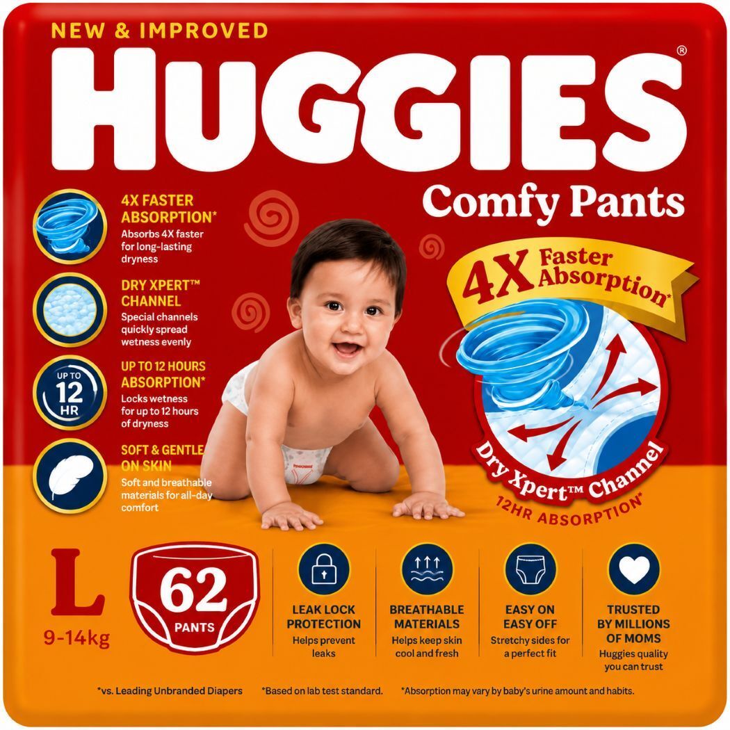 Comfy Pants Baby Diaper Pants with Dry Xpert Channel Pant Diapers - L-image-46