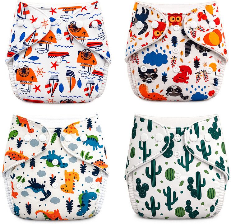 Cloth Diaper for Baby 4 Pack Printed-image-37