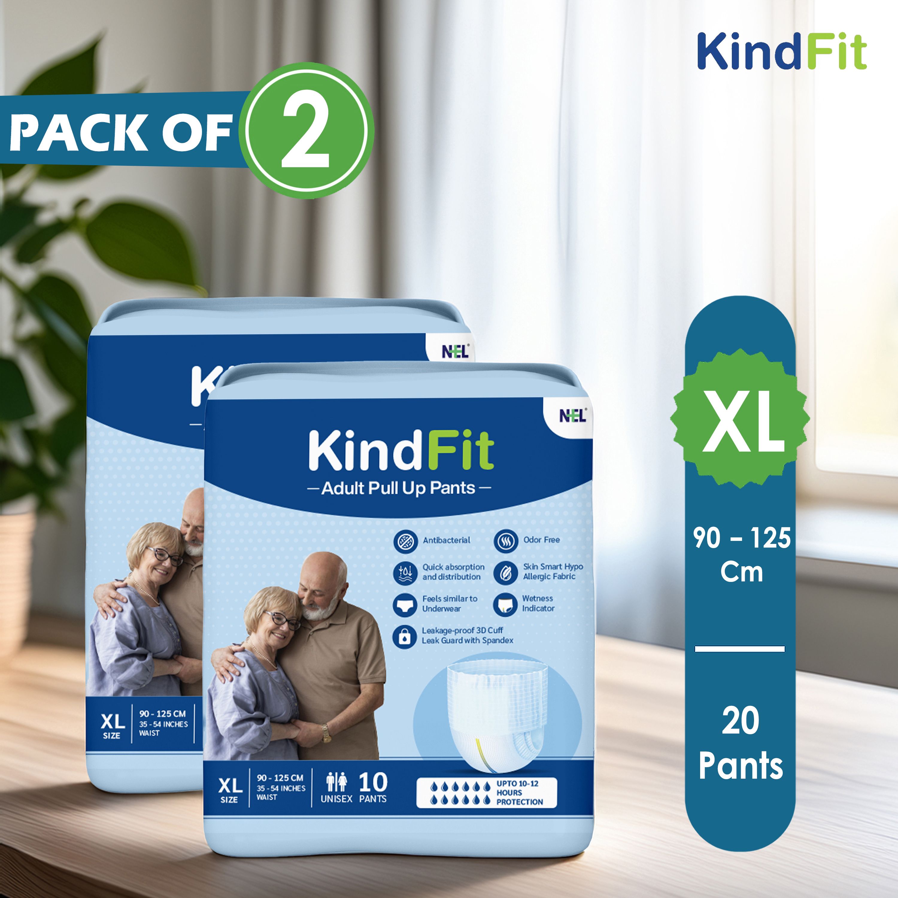 Adult Diaper | Pull-Up Style | Extra Large | High Absorbency | Pack of 2 Pant Diapers - XL-image-29