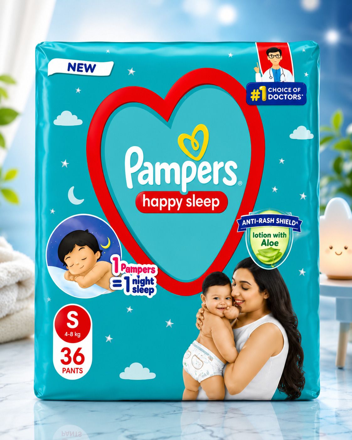 Small size baby diapers 36 diaper, Lotion with Aloe Vera pack of 36pcs Pant Diapers - S-image-47