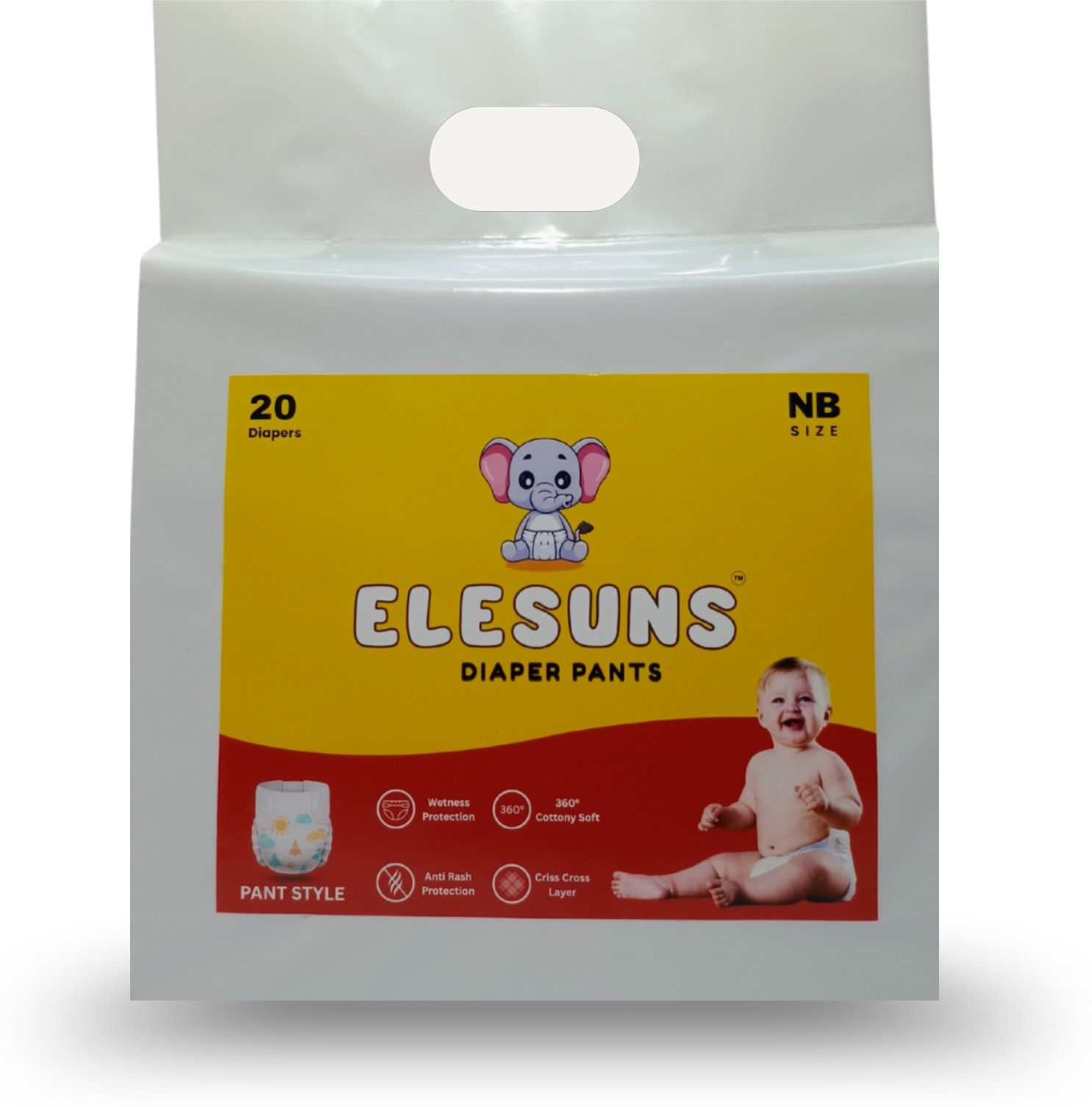 elesuns Ultra Thin Baby Diaper Pants, Leak Lock Protection For All Night - New Born-picture-11