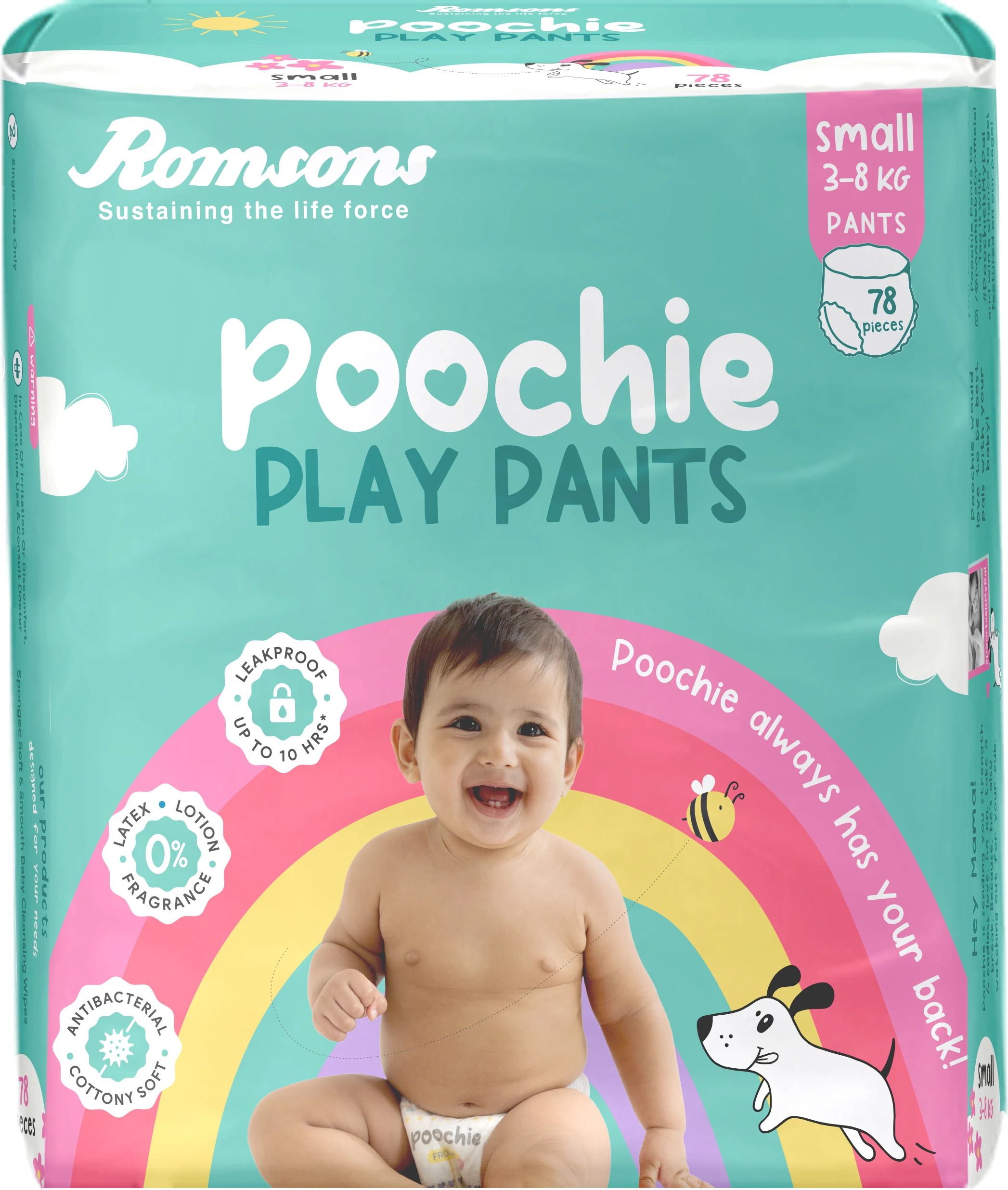 Poochie Play Baby Diaper Pants| 4-8 Kg | Wetness Indicator | Cottony Soft - S-image-37