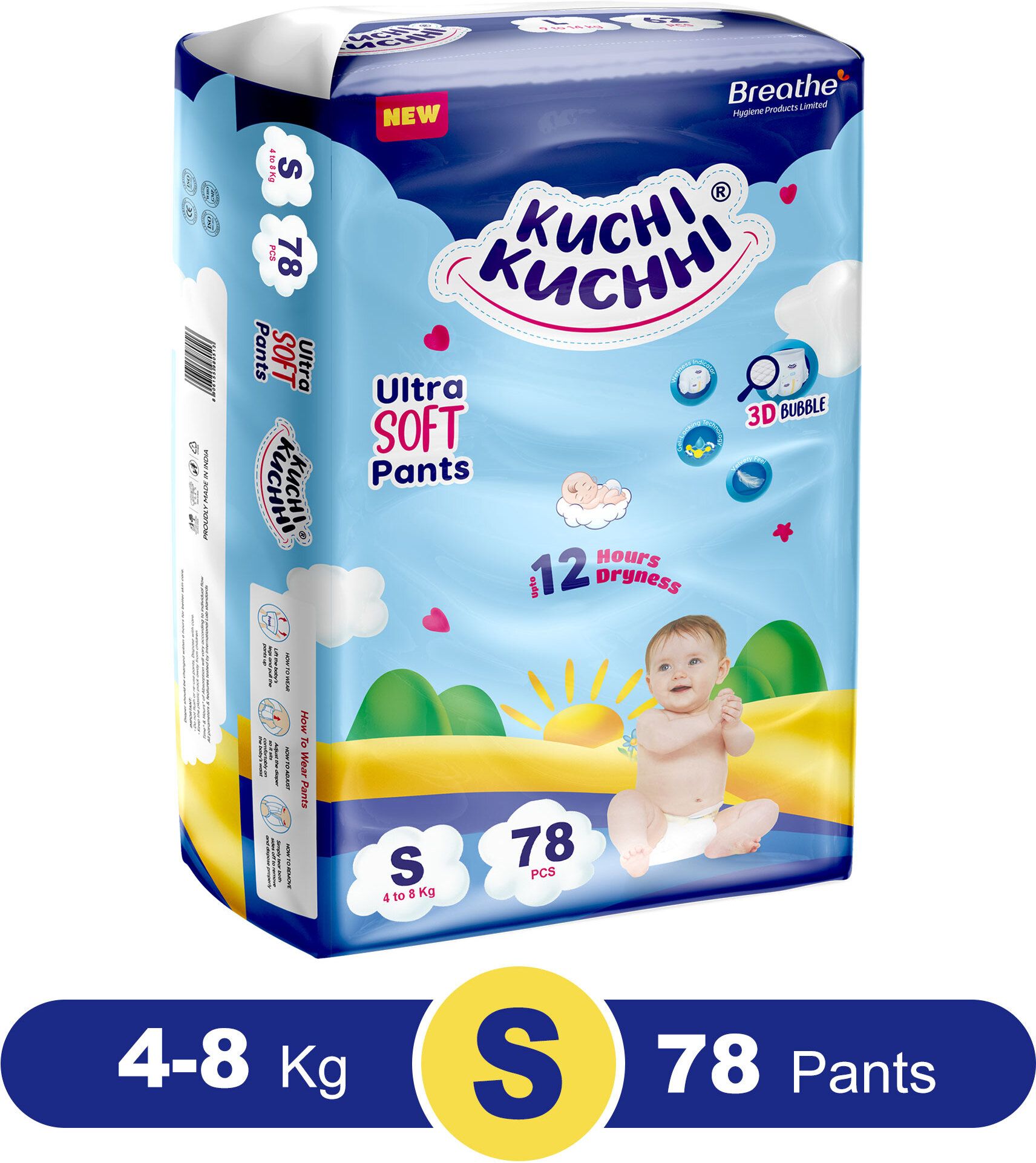 Premium Ultra soft baby diaper with a 3D bubble top - S-image-41
