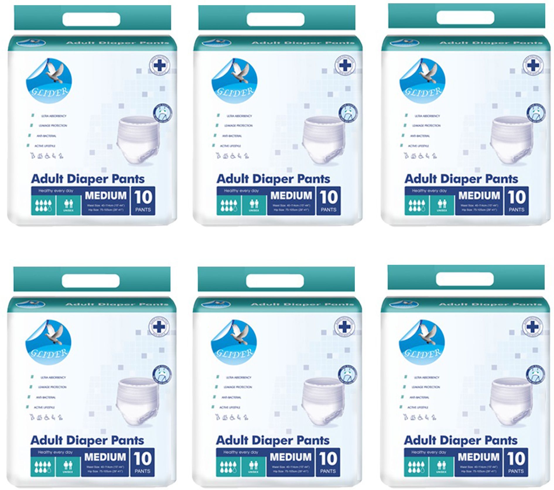 Pull Ups MEDIUM - Pant Style (Count10) (29-41 inch, 75-105 cm) (Pack of 6) Adult Diapers - M-image-25