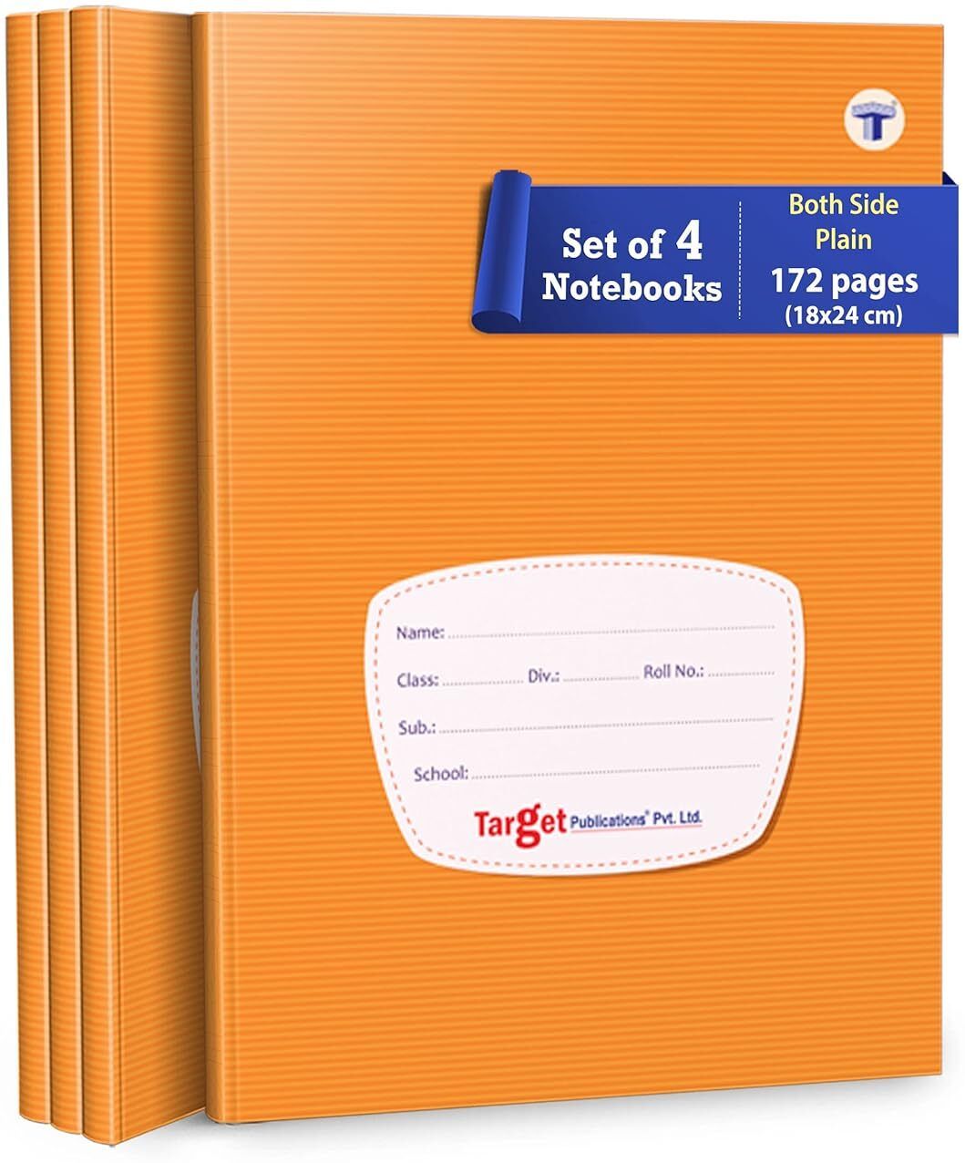 both sides blank small notebooks for students | 172 plain pages | pack of 4 regular notebook unruled 172 pages