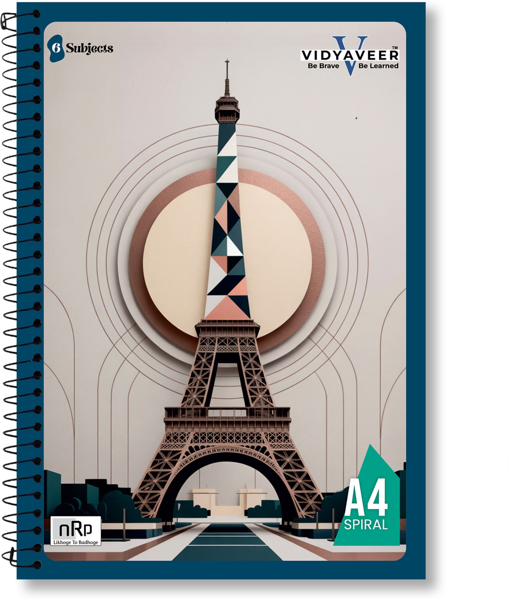 Vidvyaveer 6 Subject Spiral A4 Notebook Single Line Ruled 300 Pages-image-20