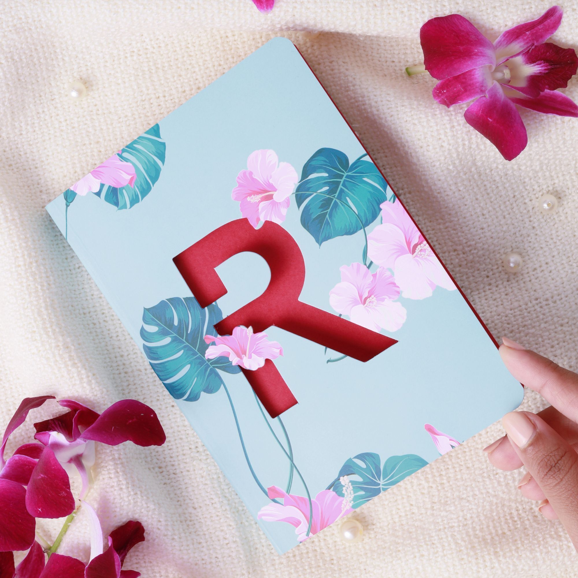 Initial R lasercut Notebook, B6 (6.69 X 4.72 X 0.5 Inches), 200 Pages, 80 GSM, Diary for Girls B6 Notebook Ruled 192 Pages-image-43