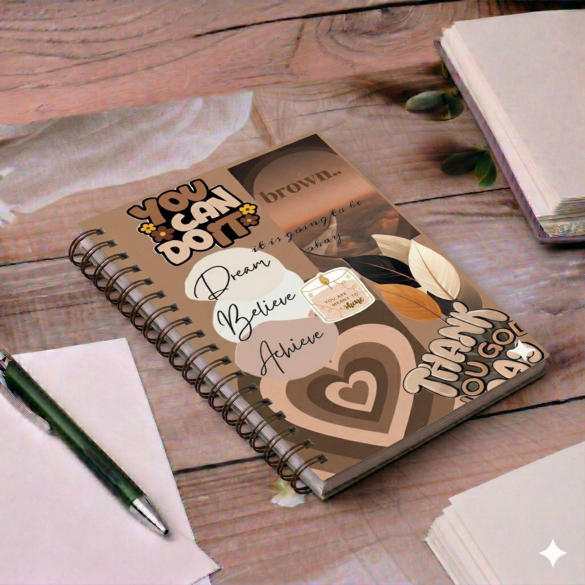 Spiral Notebook - Travel Journal Hardbound Diary for Students, Office A5 Notebook Unruled 160 Pages-image-5