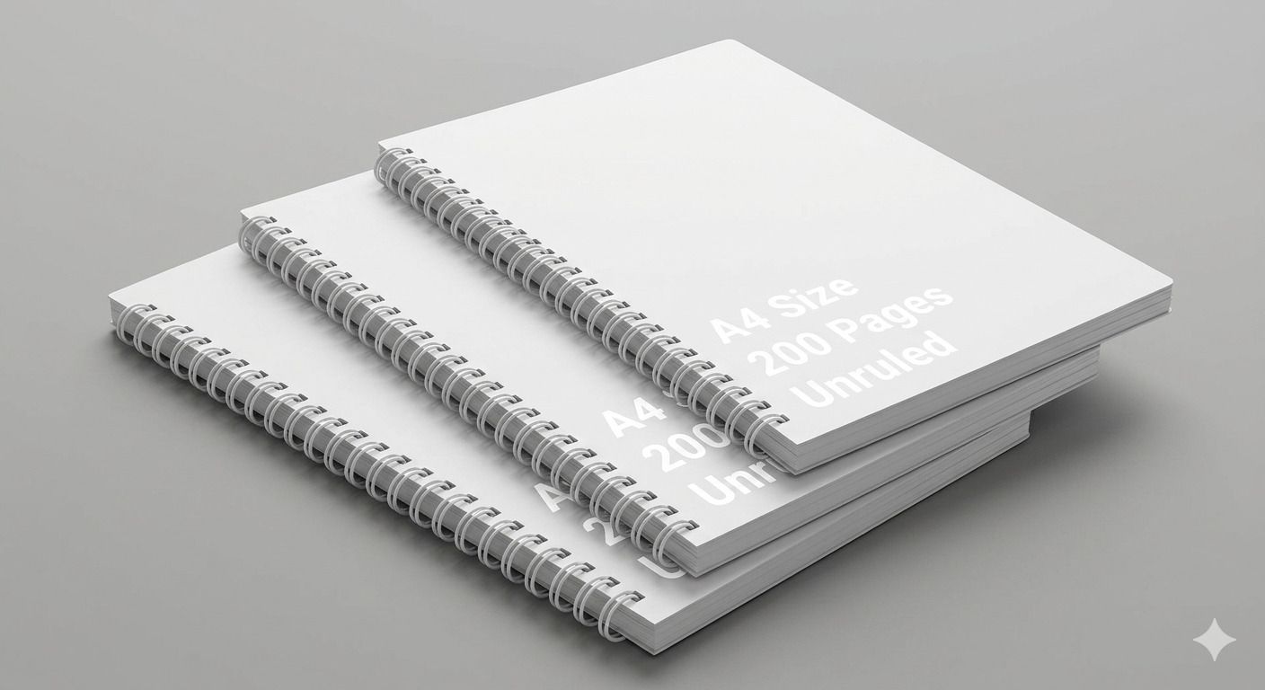 Unruled Notebook Spiral 75 GSM Paper Sheet A4 Notebook Best for Student and Artist 200 Pages-image-16