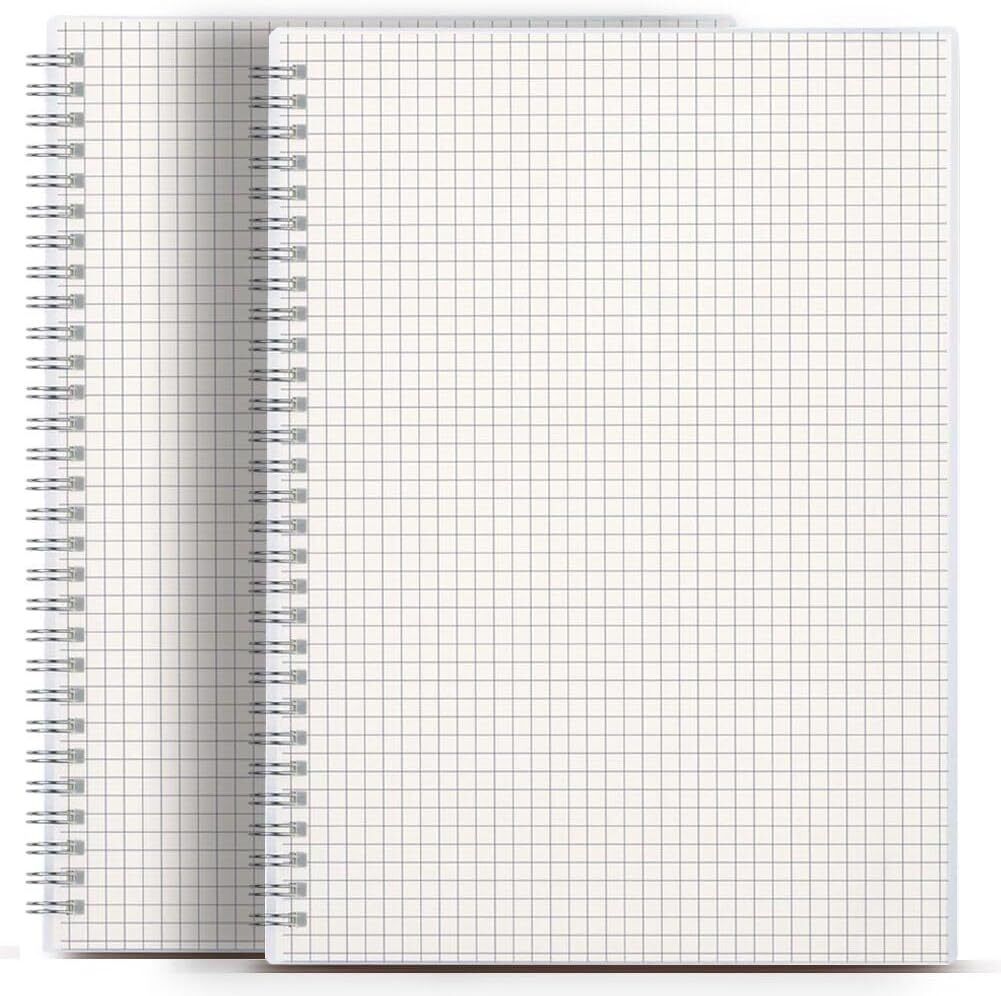 A4 Grid Spiral Notebook,Transparent Cover A4 Notebook Grid, 50 Sheet / 100 Pages-image-25