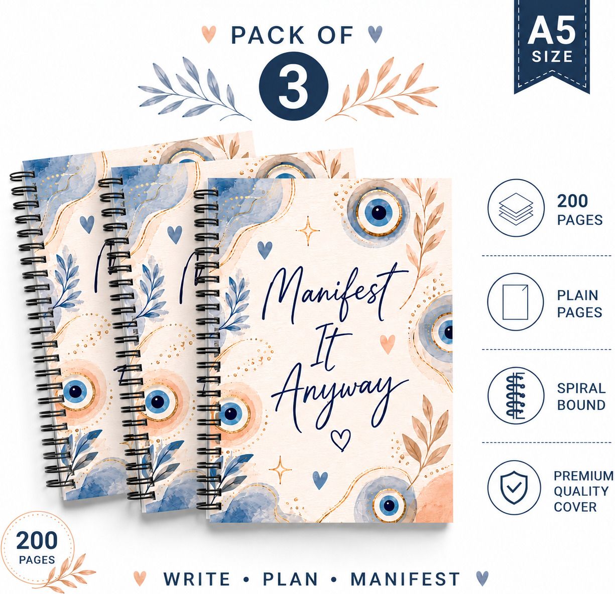 sbs book n box A5 Premiuim Spiral A5 Notebook Plain 200 Pages-picture-15