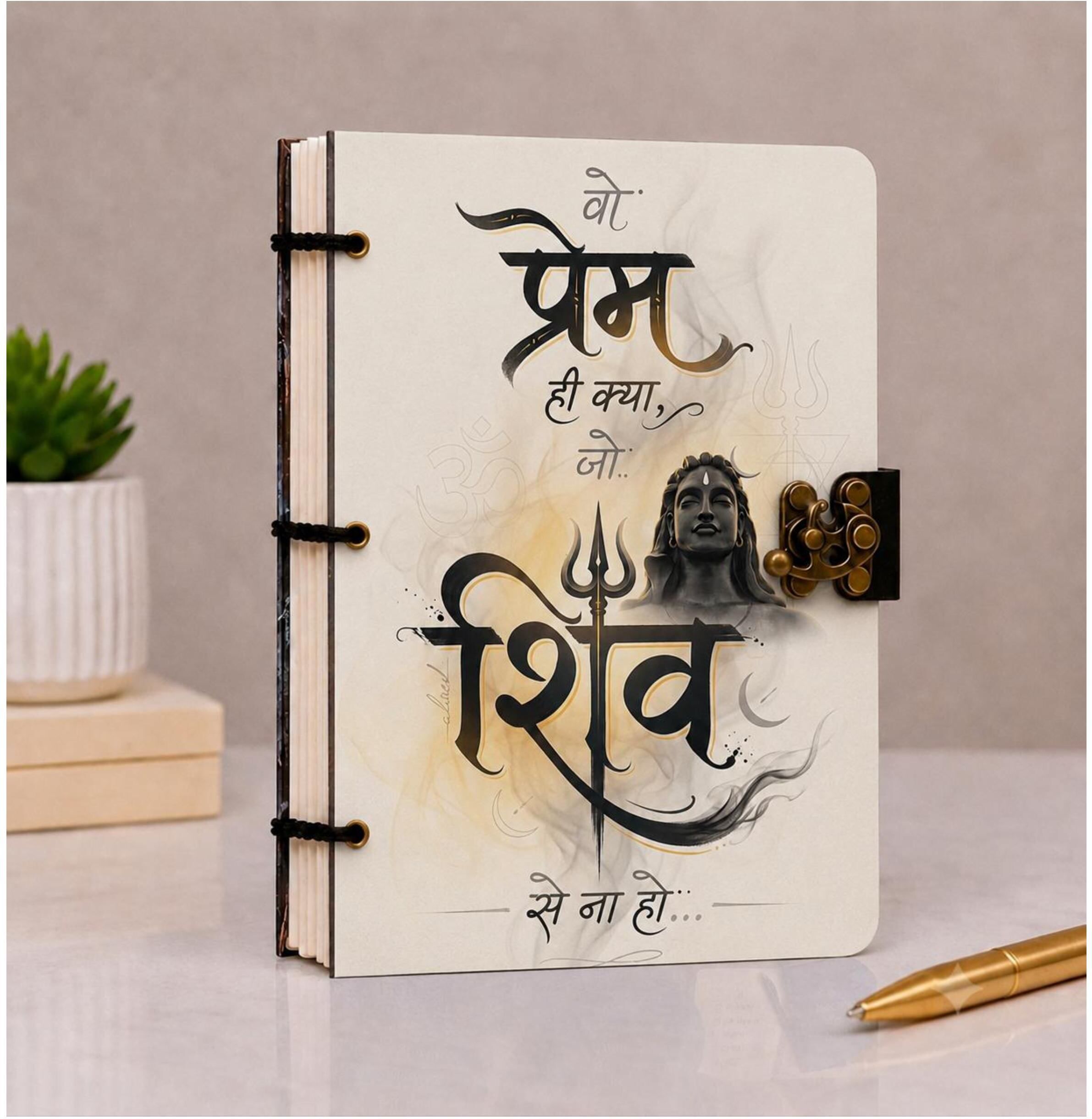CREATIVE HANDMADE PRINTED DIARY WITH METAL LOCK A5 Diary UNRULED 200 Pages-image-48