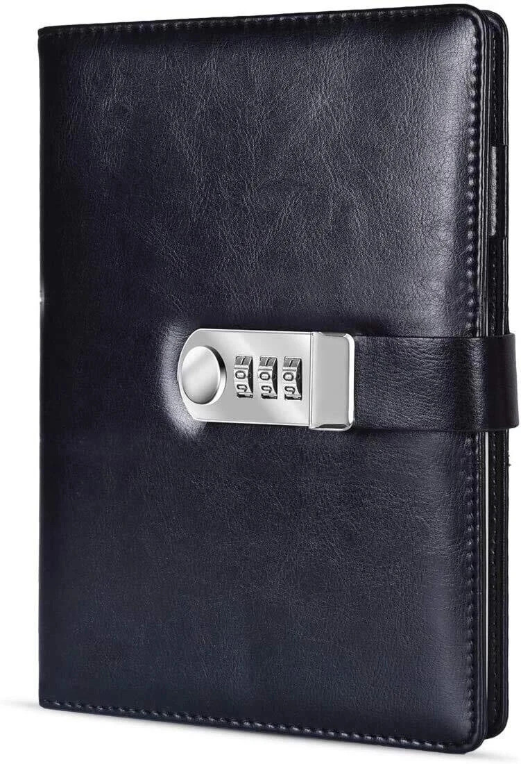 kizjorya Leather Notebook Diary with Lock, Size 6 by 8 inch A5 Notebook Regular Diary 200 Pages image 1
