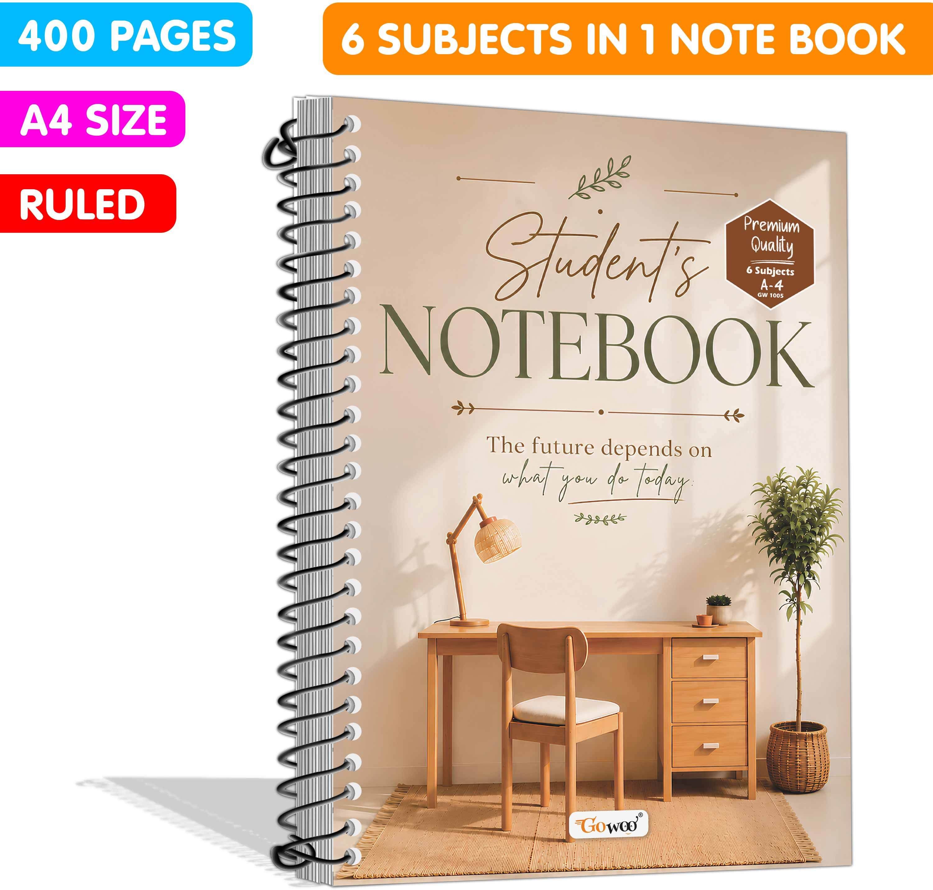 go woo A4 Size Essential Spiral Notebook | Ruled | 400 Pages A4 Notebook Ruled 400 Pages-picture-33