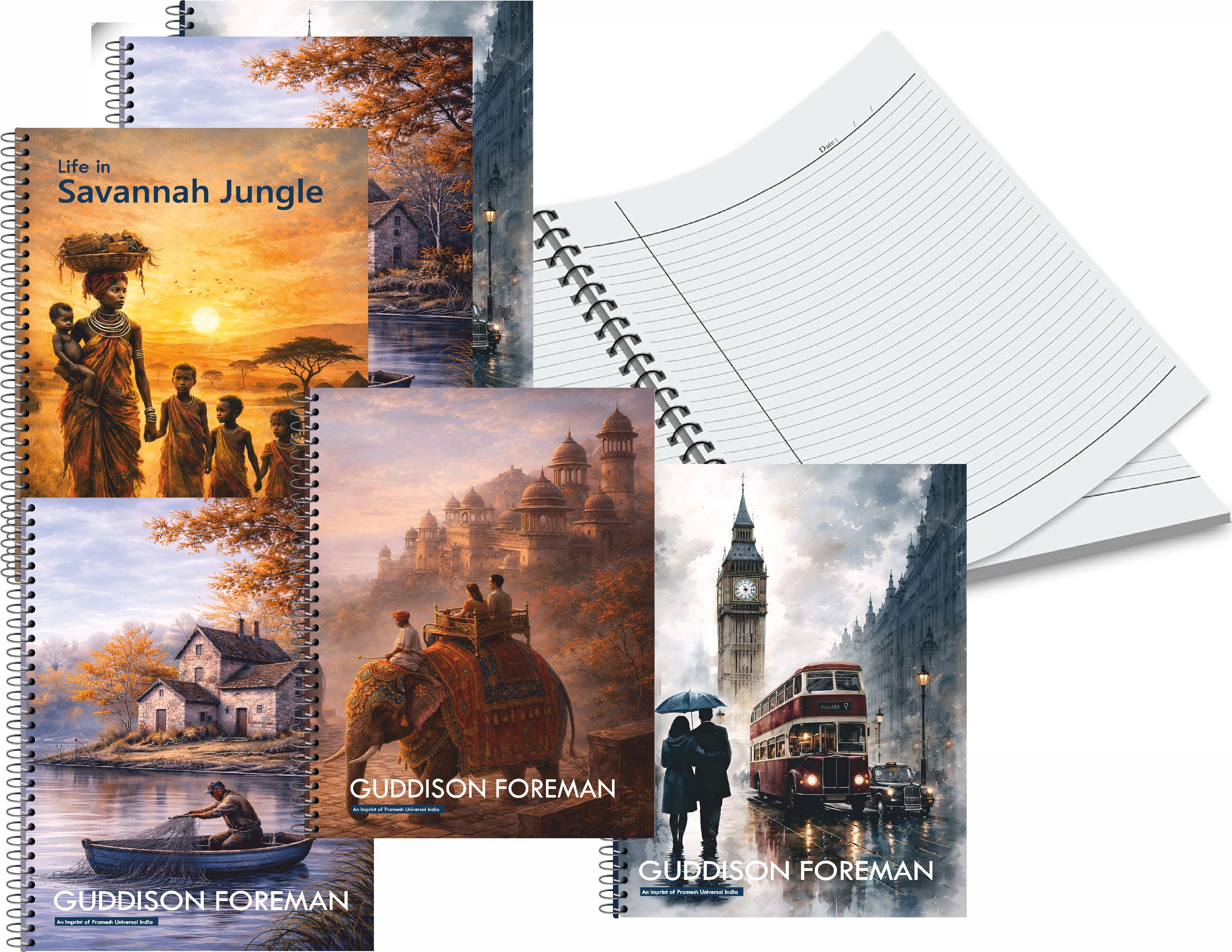 A4 Ruled Spiral Notebook Set of 6 | 6 ×300 page | Total 1200 Page | A4 Notebook One Line Ruled 300 Pages-image-23