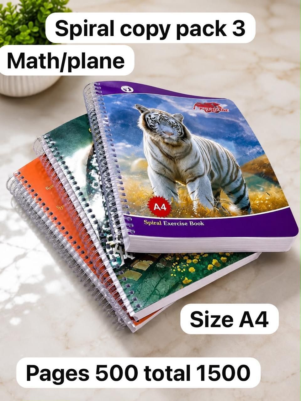 dxgfh Spiral Copy Pack 3 Math /piane Pages 500 Total 1500 A4 Notebook Unruled 1500 Pages-picture-18
