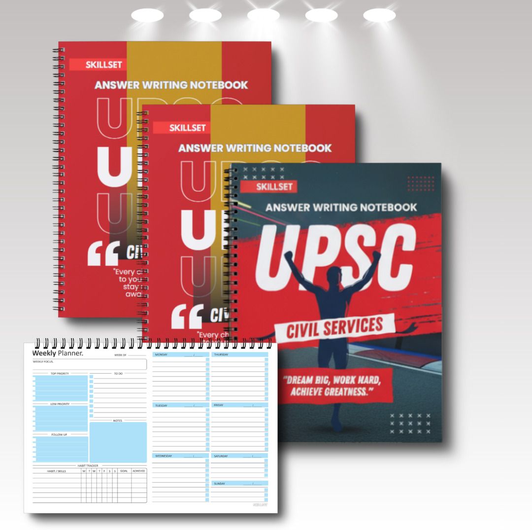 skillset IAS Practice Workbook Pack of 3 | A4 Mains Preparation A4 Notebook Unruled 200 Pages-picture-20