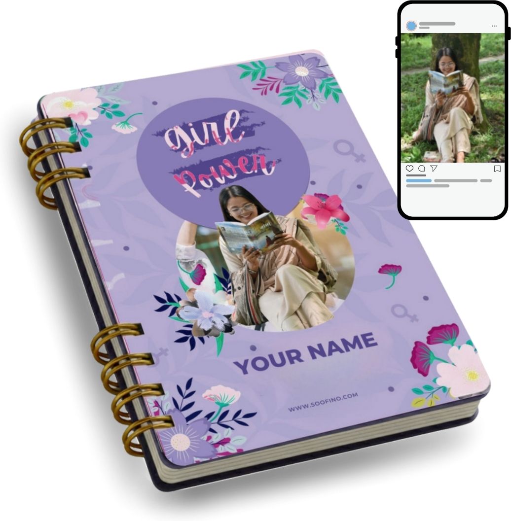 soofino Personalized Diary with Name, Photo or Logo| A5 Diary Unruled 160 Pages-picture-20
