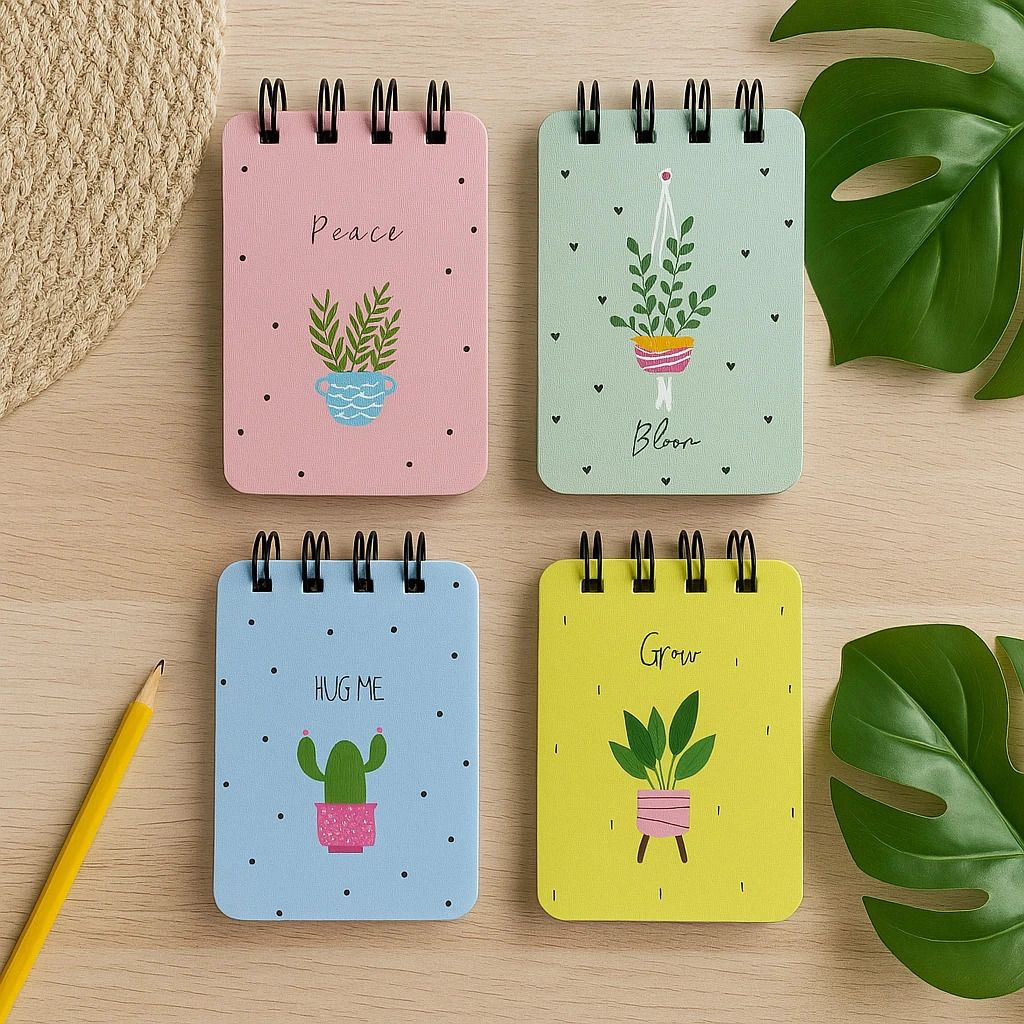 Pocket-Size Notepad (Pack of 4) 100 pages, Mini Memo Pads for Daily Notes Pocket-size Note Pad Ruled 100 Pages