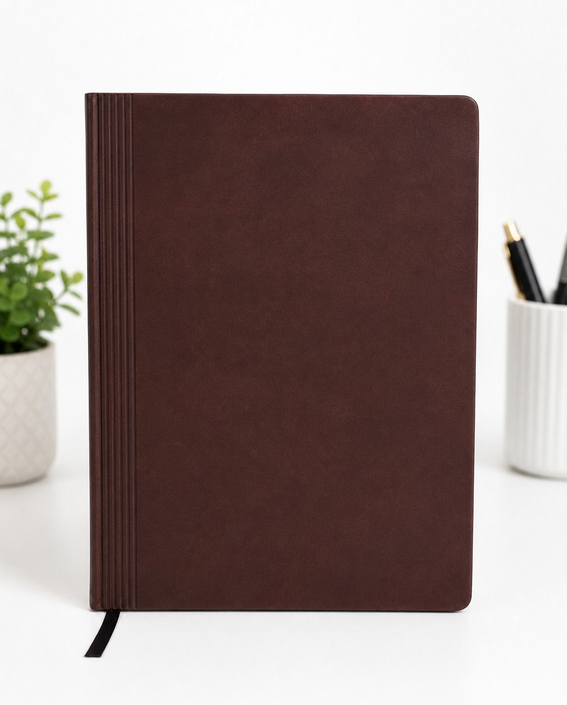cuckoodiaries Premium PU Lather Soft Flexible Cover & Ribbon Bookmark Calender Planner B5 Diary Ruled 192 Pages-picture-3