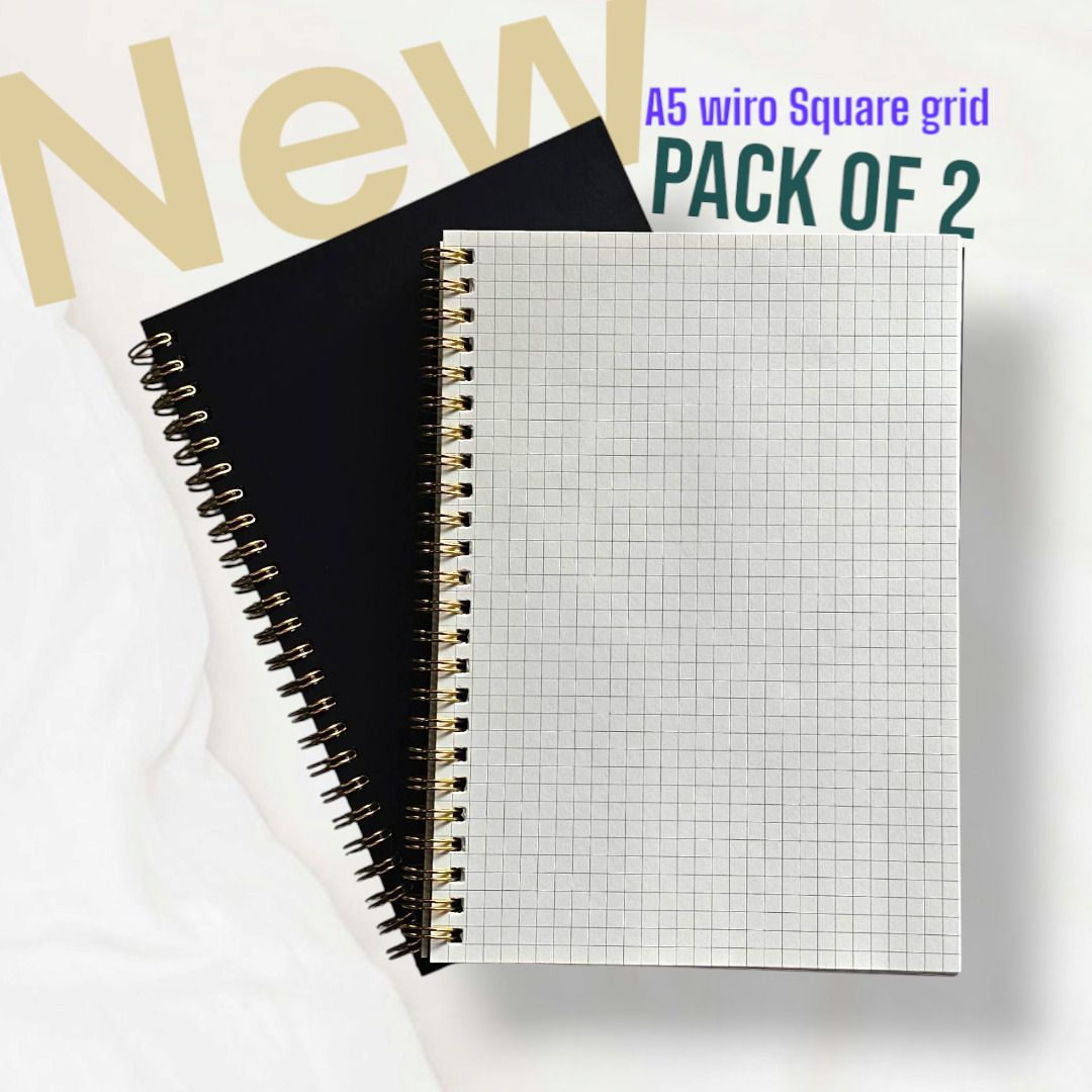 tortuga A5 Black Square grid Notebook Golden wiro , 60 Sheets/120 Pages, 100gsm Paper, A5 Notebook SQUARE GIRD 100 Pages-picture-12