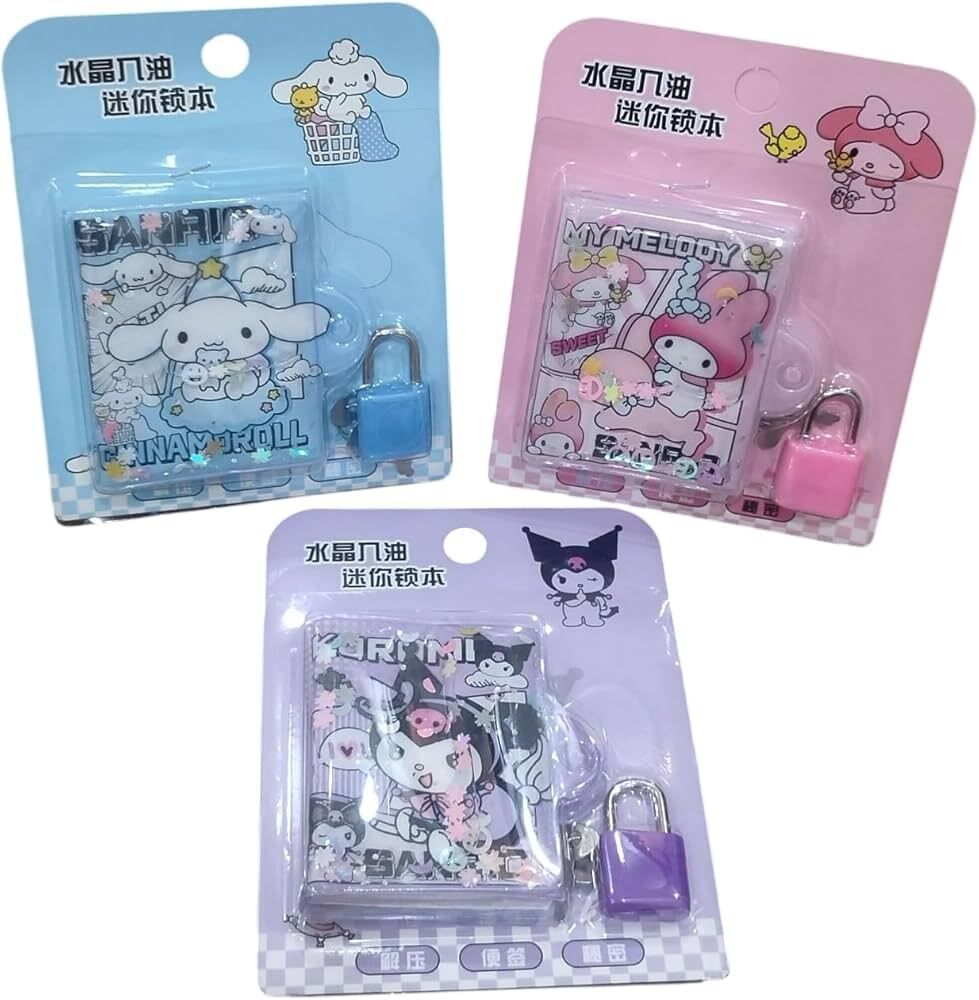 tushar Cute Cartoon Secret Diary with Lock and Key Set Pocket-size Diary Plain 100 Pages-picture-13