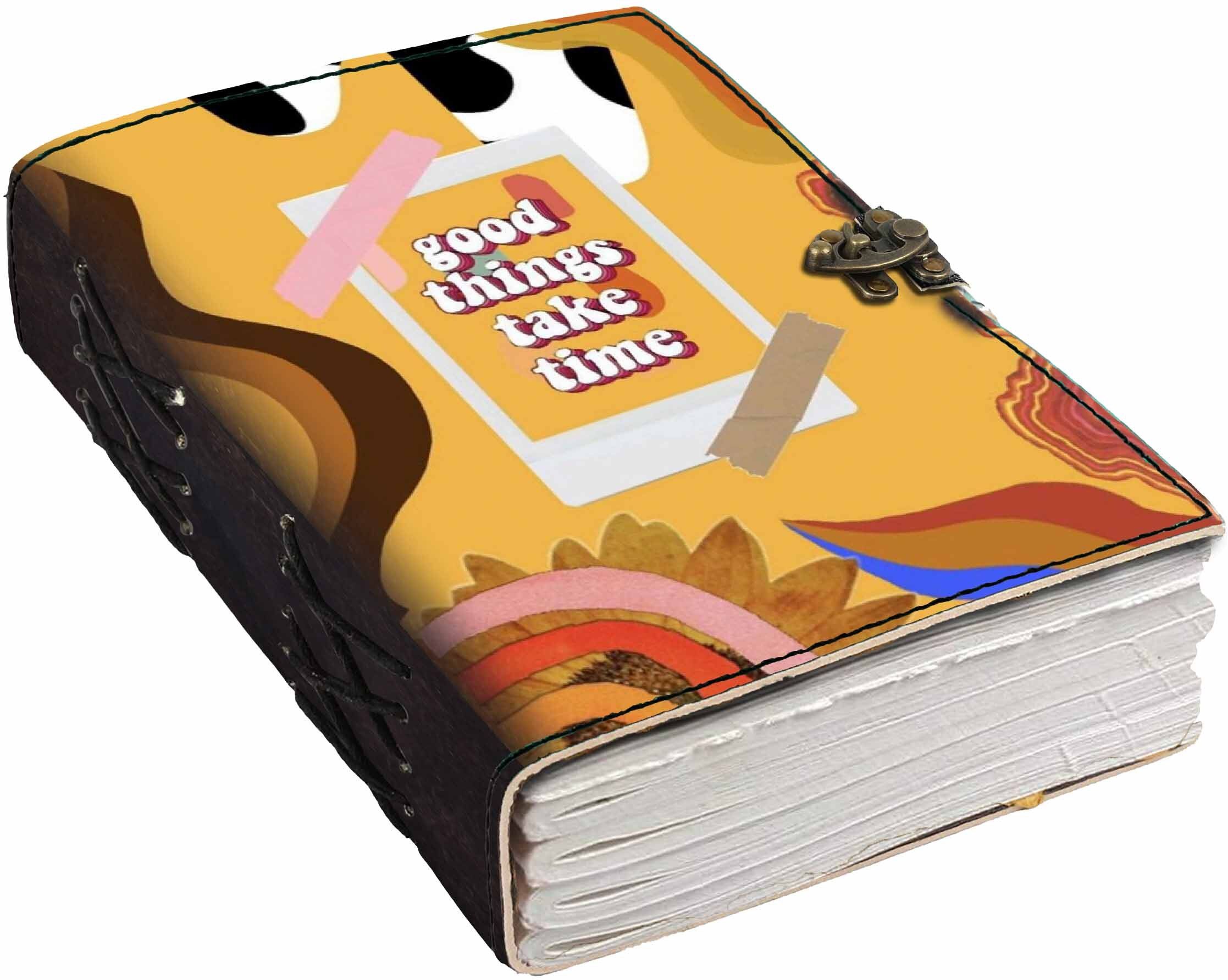 di-kraft Printed Designer leather cover Diary with Lock For Office|Gift|SIZE 5*7 INCHES A5 Diary unruled 200 Pages-picture-16