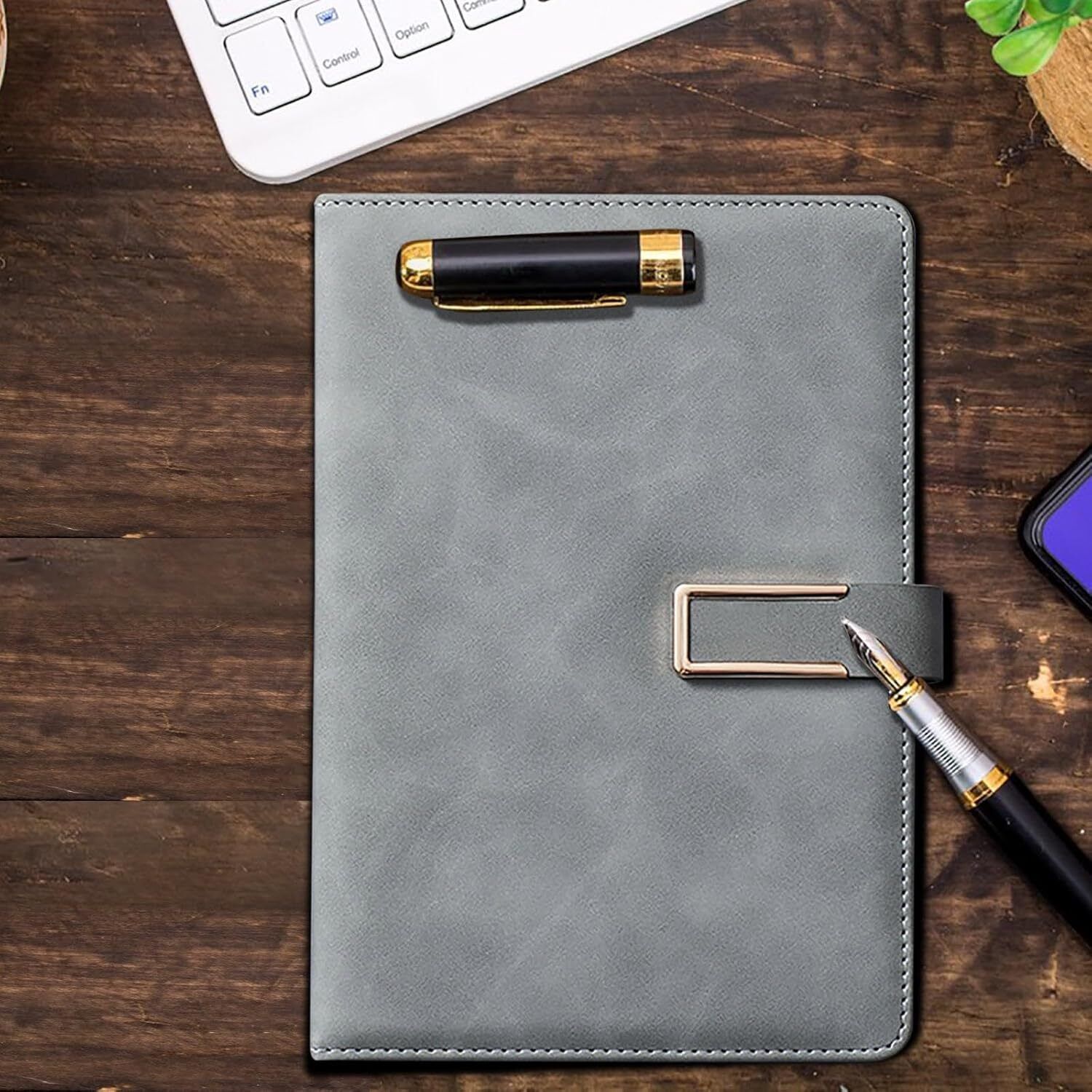 A5 PU Leather Journal Diary with Magnetic Lock, Professional Office for Men A5 Diary Ruled 200 Pages-image-44