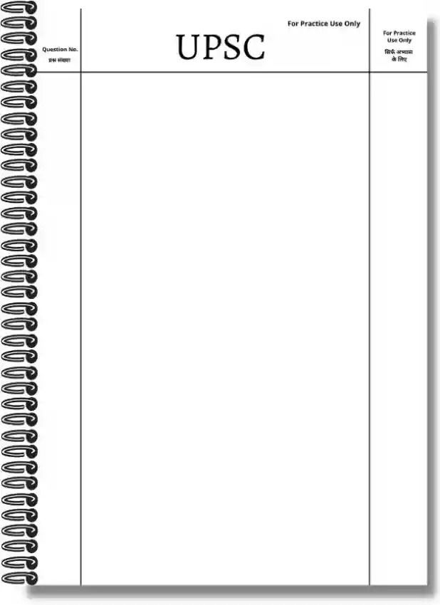 UPSC A4 Notebook SPIRAL Mains Answer Writing Booklet 70gsm with Premium quality ( multicolor) 200 Pages