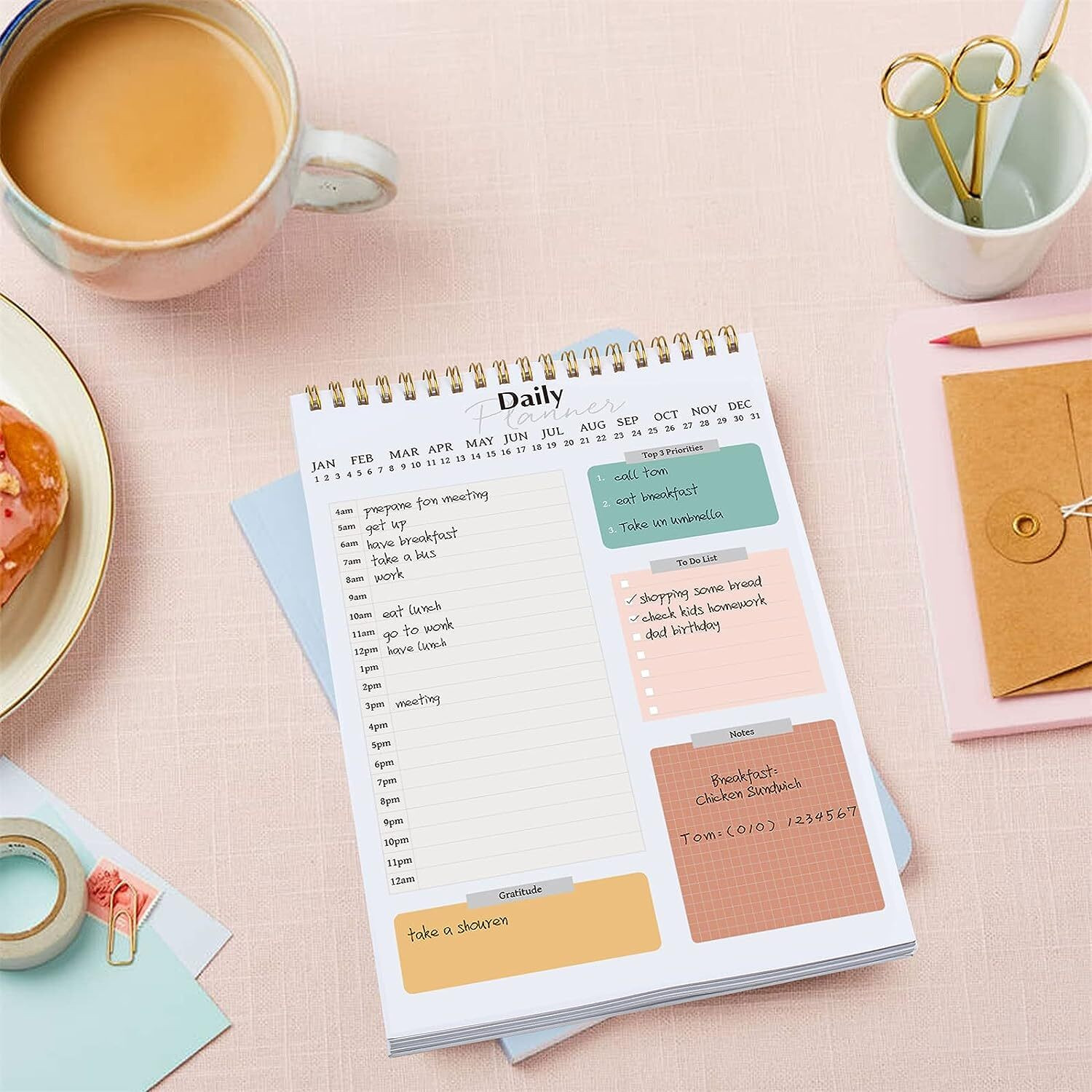 ttwone To Do List Notepad - Daily Planner Notepad Undated Multicolor B5 Note Pad Ruled 60 Pages image 1