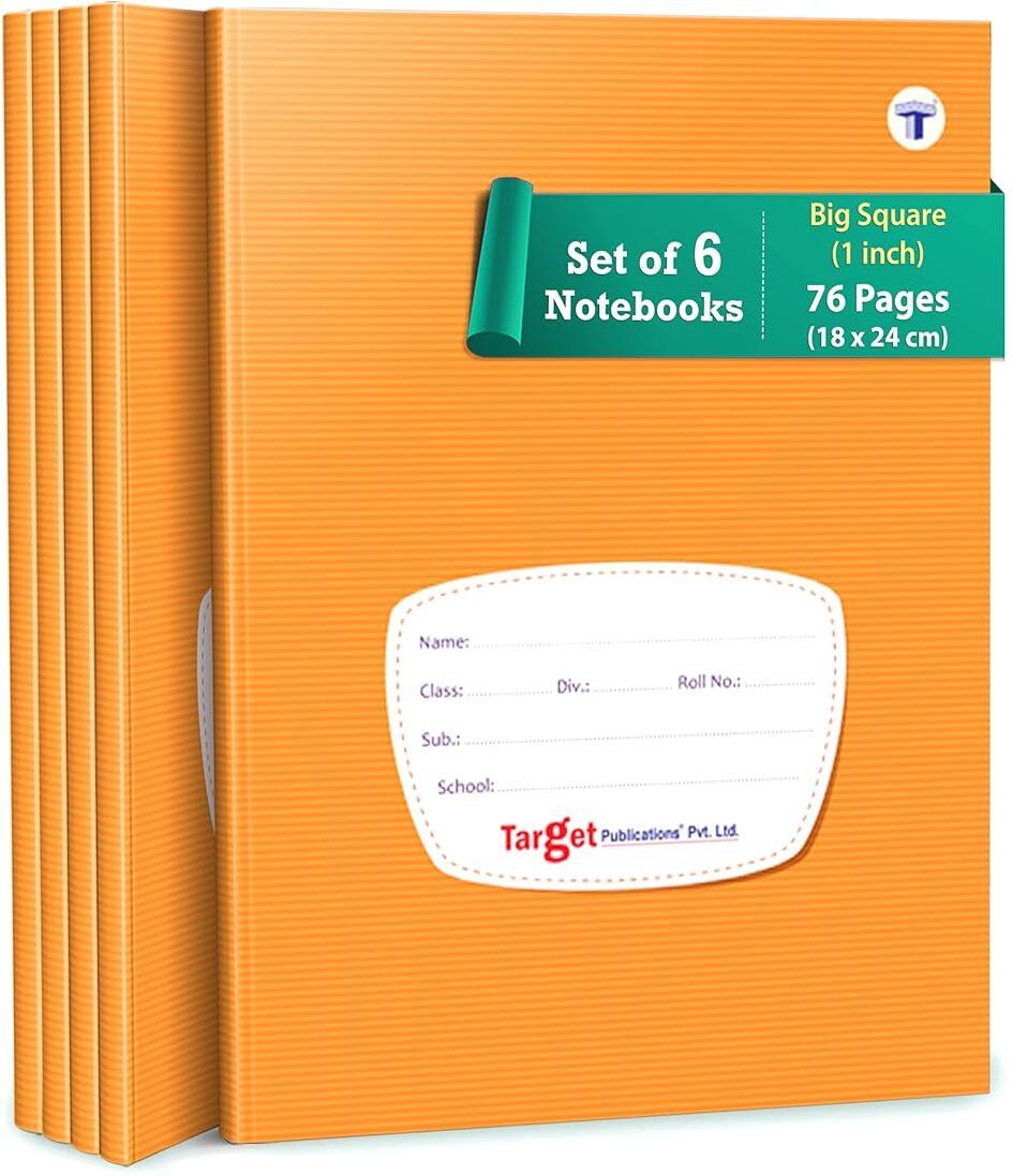 target publications Maths Notebooks | copy Notebook | 76 Pages 18X24 Cm | Notebooks combo pack of 6 Regular Notebook Checks 76 Pages-picture-37