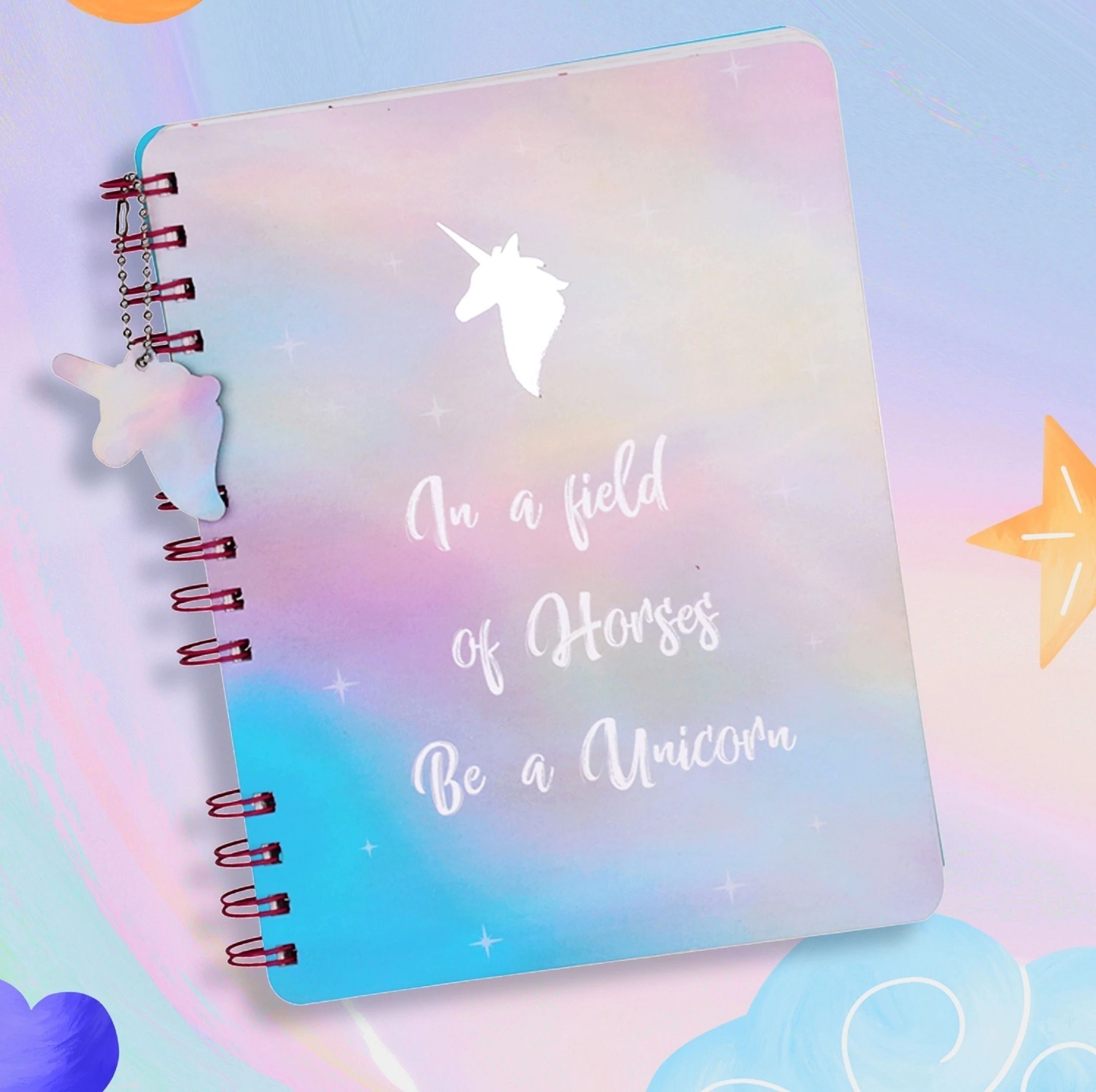 Unicorn Notebook with Dangler A5 Diary Ruled 160 Pages-image-1