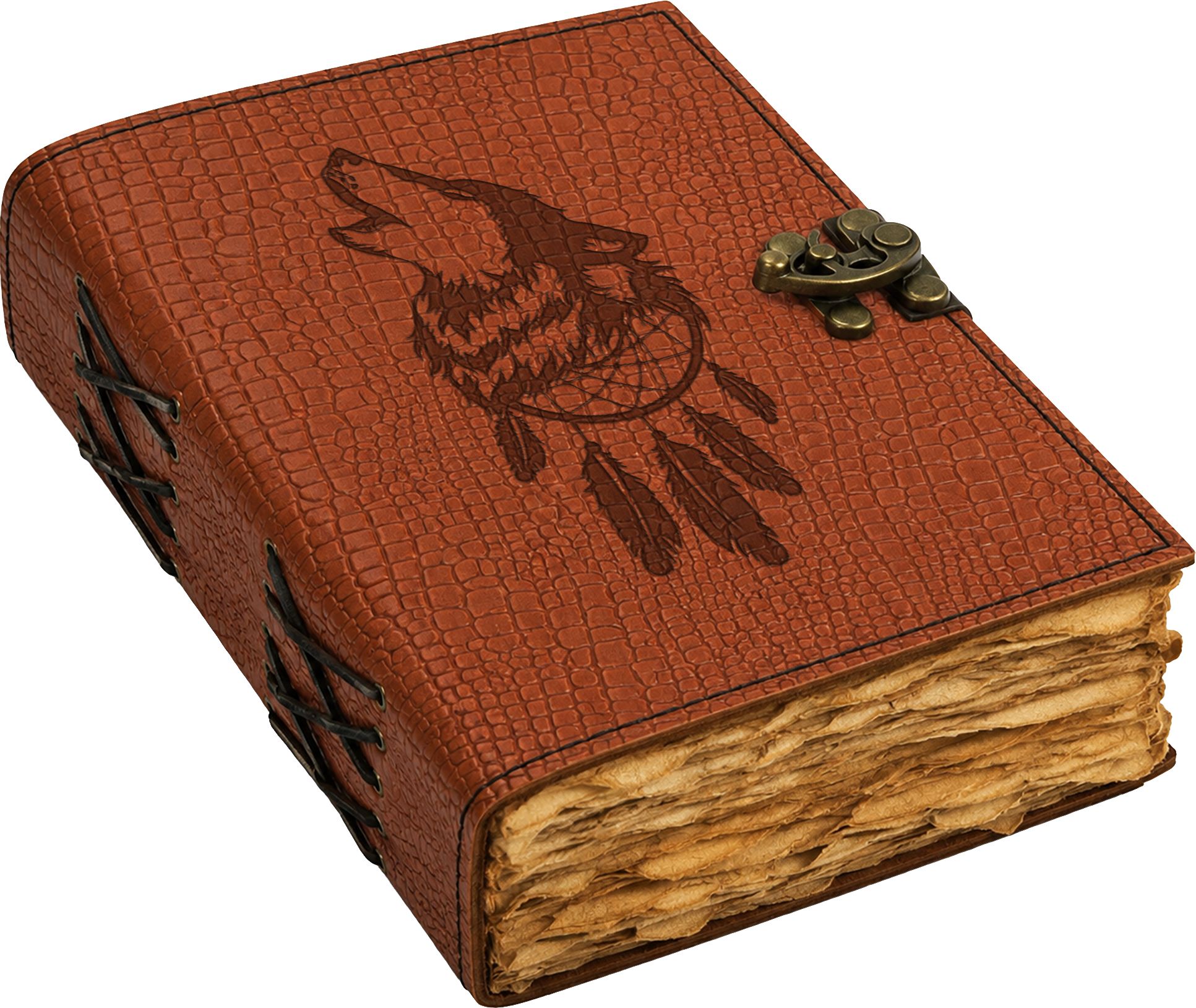 Crocodial Leather Vintage journal with antique paper A5 Journal Unruled 200 Pages-image-25