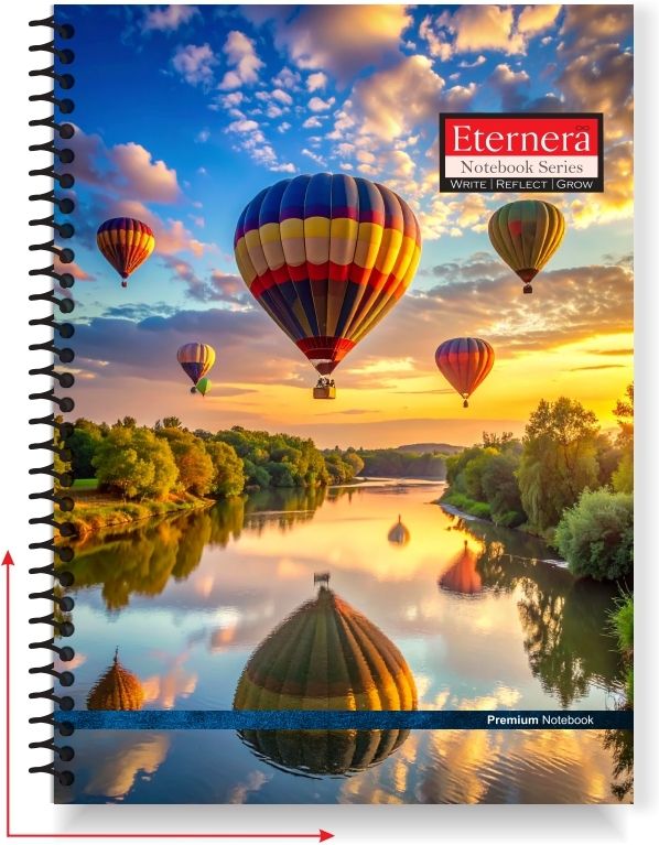 eternera Premium Balloon A5 Spiral Notebook (140 x 215 mm) | Hybrid Matte/Gloss/UV Cover A5 Notebook Single Rule 160 Pages-picture-1