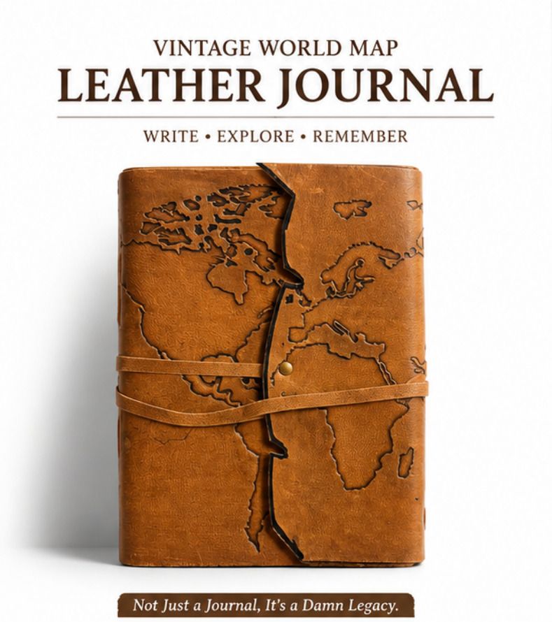 World Map Leather A4 Journal unruled 200 Pages-image-31